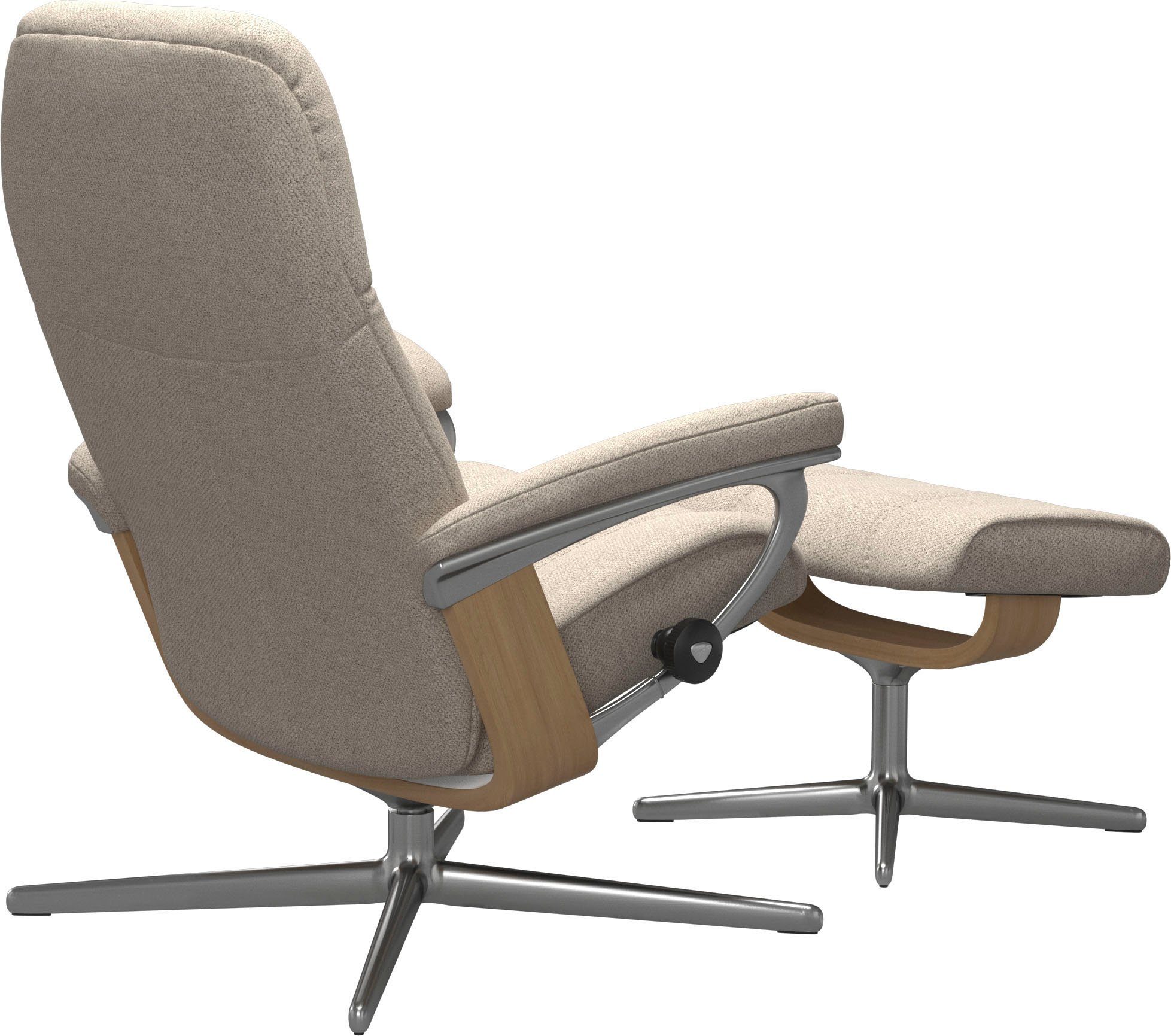 Consul Stressless® Eiche S, mit Base, Hocker), mit mit & Cross Relaxsessel Größe M Hocker, L, Holzakzent (Set, Relaxsessel