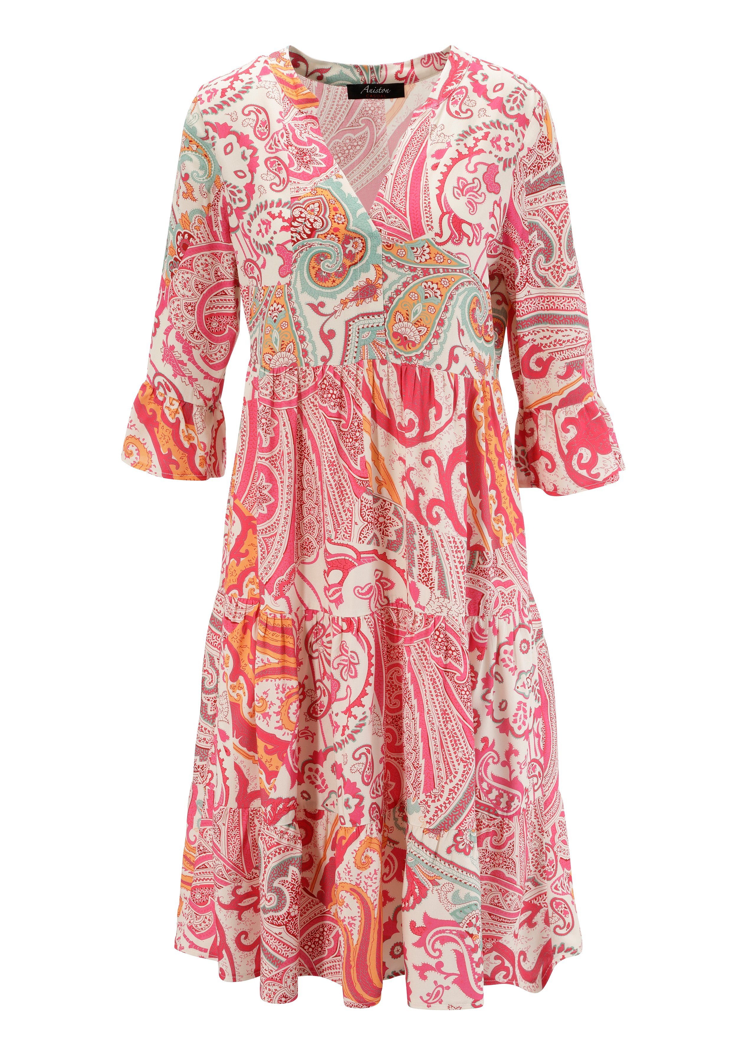 Aniston CASUAL Blusenkleid mit großflächigem Paisley-Druck