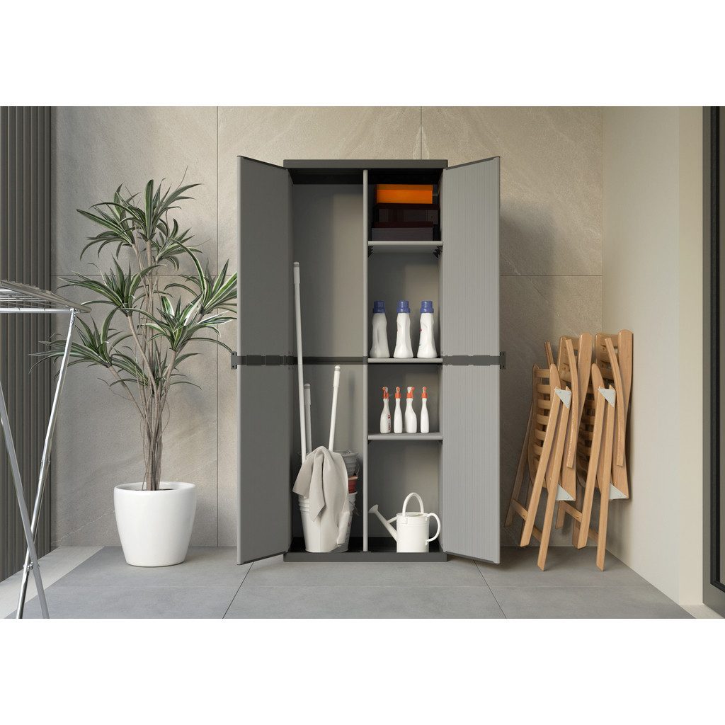 Kreher Mehrzweckschrank 'Armadio', modulares System aus Kunststoff für Keller, Garten, Garage