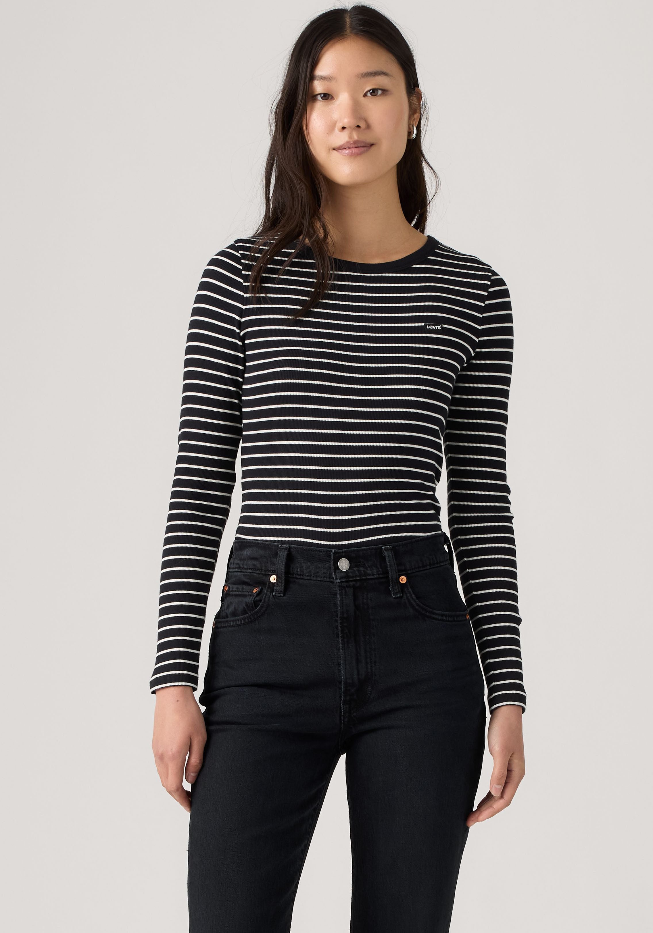 Levi's® Langarmshirt HAYES LS TEE in Ripp-Optik