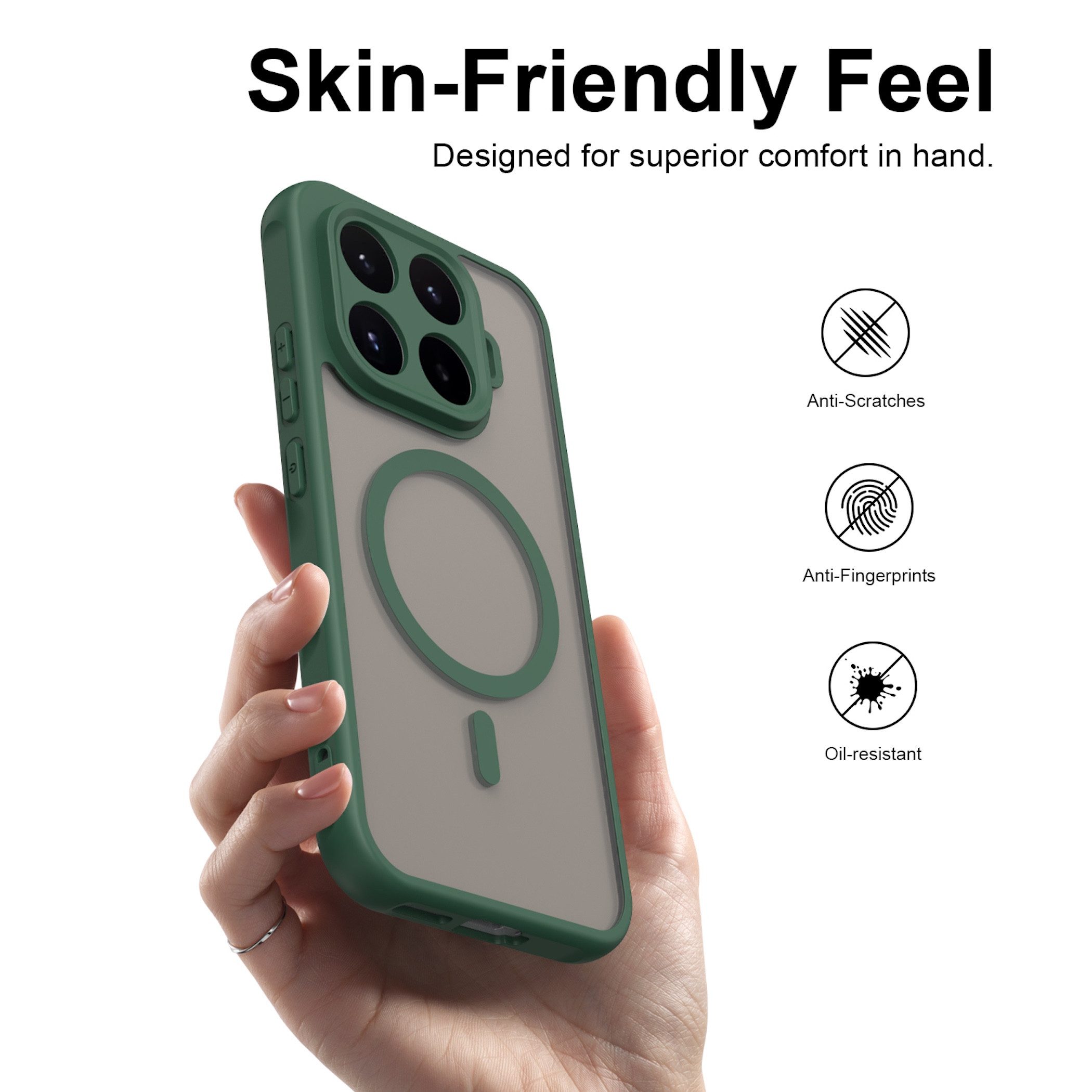 Wigento Handyhülle MagSafe für Xiaomi 17T Pro TPU Hybrid Kameraschutz Matt Schwarz 6,83 Zoll, Magnetisch, Durchsichtig, Stoßfest