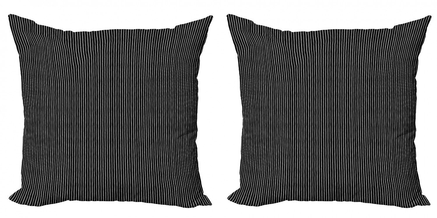 Kissenbezüge Abakuhaus Nadelstreifen Accent Digitaldruck, (2 Modern Doppelseitiger Schwarzweiss-Streifen Stück),