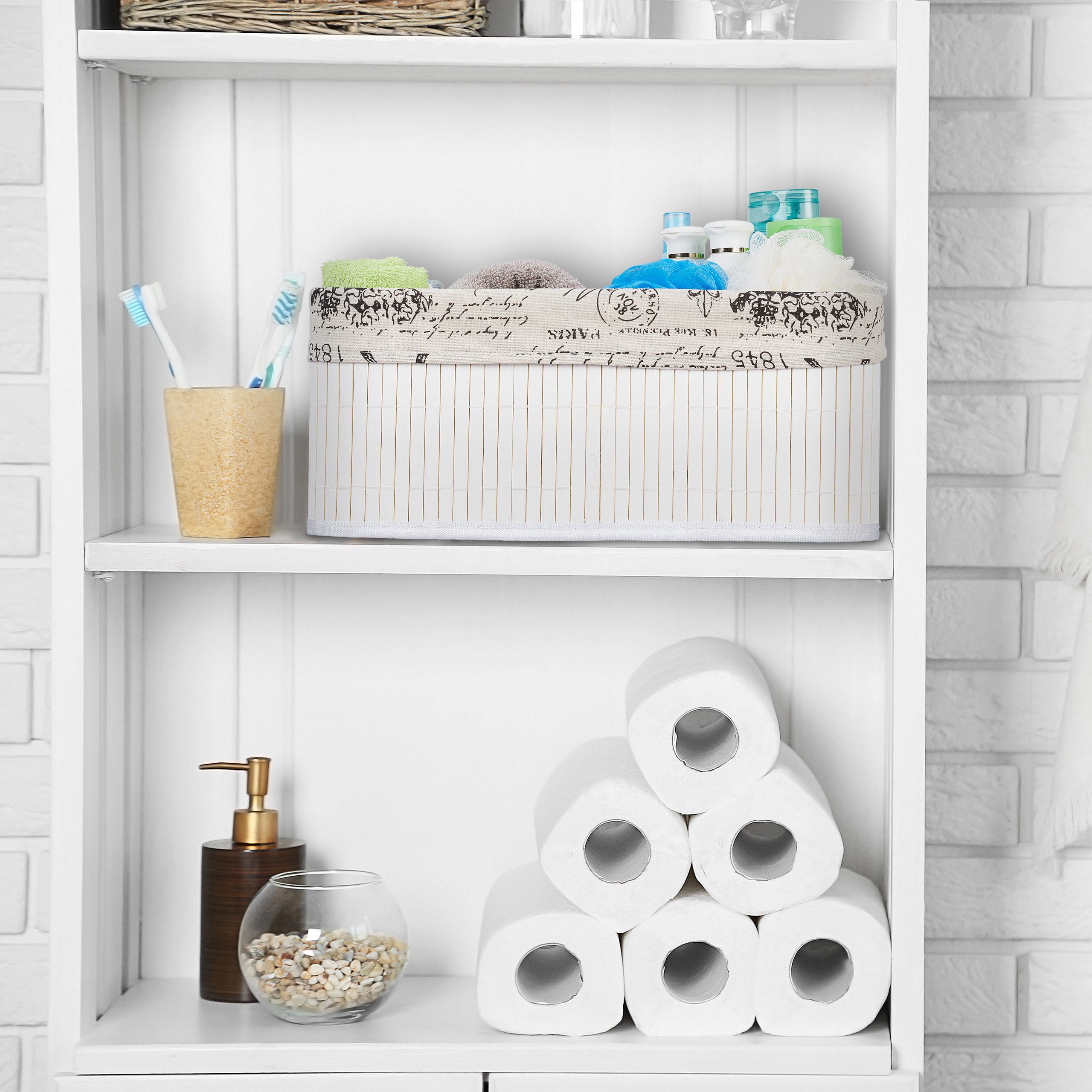 relaxdays Aufbewahrungskorb 2 x Aufbewahrungskorb Bambus günstig online kaufen