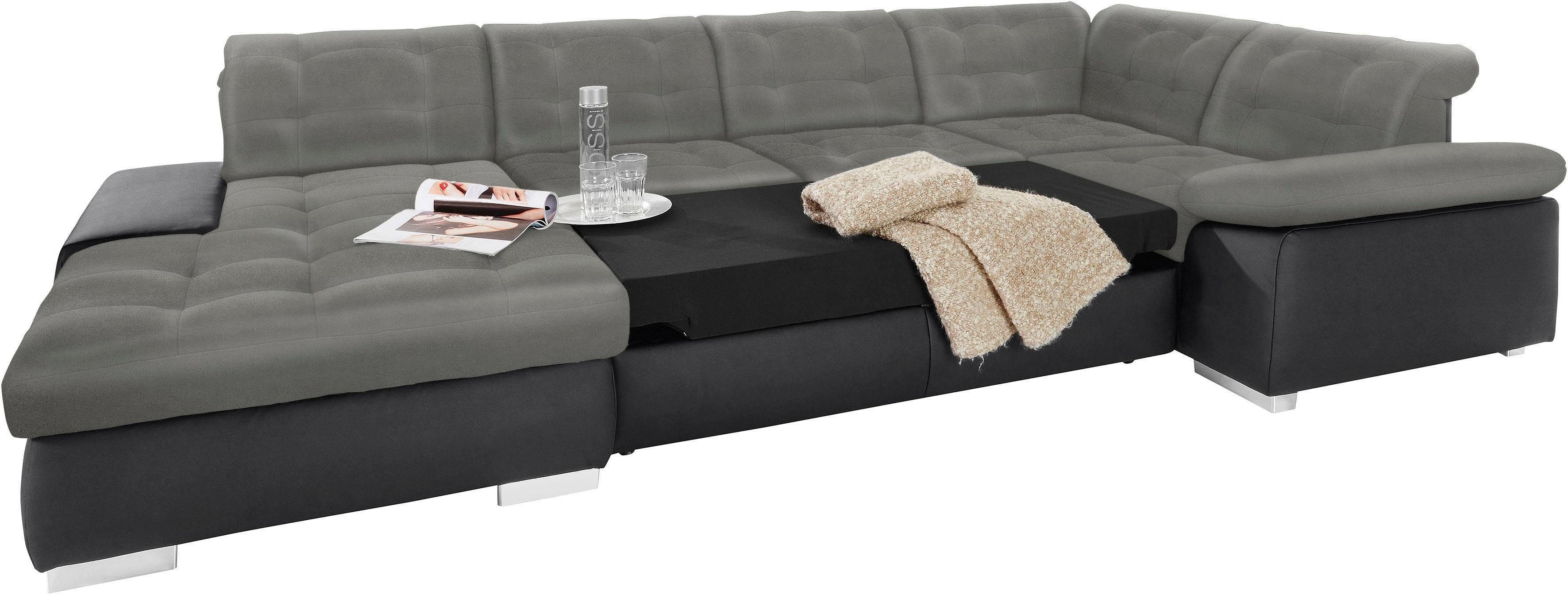 sit&more Wohnlandschaft Ontario U-Form, XXL, wahlweise mit Bettfunktion