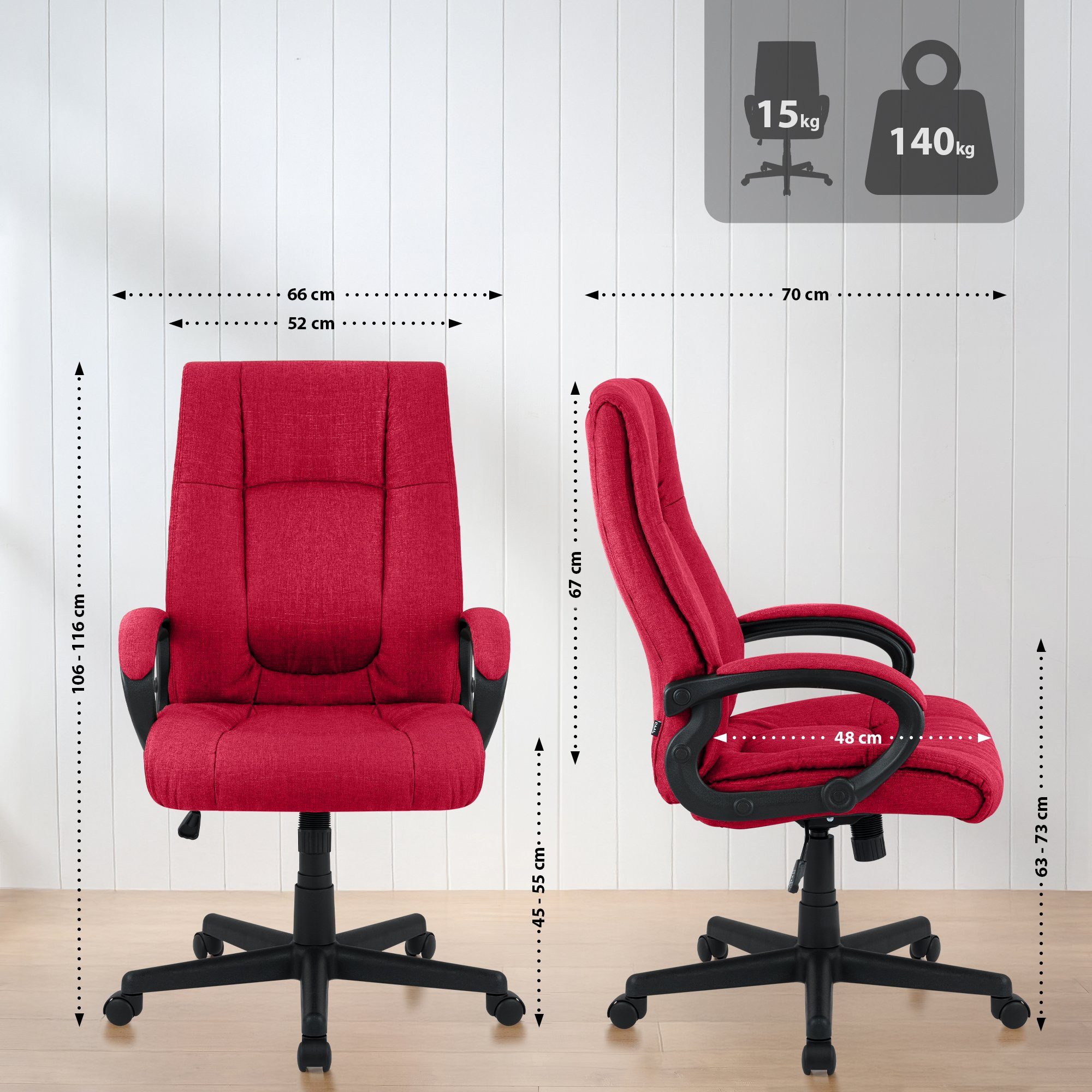 CLP Schreibtischstuhl XL Sparta Stoff, Stoffbezug, günstig online kaufen