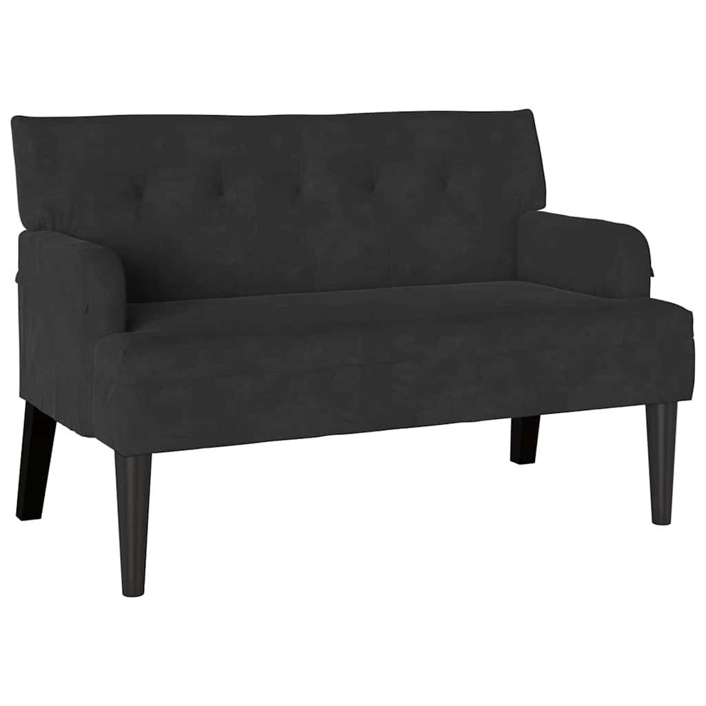 vidaXL Sitzbank Chesterfield Bank Schwarz 112 x 65,5 x 75 cm Samt (1-St)