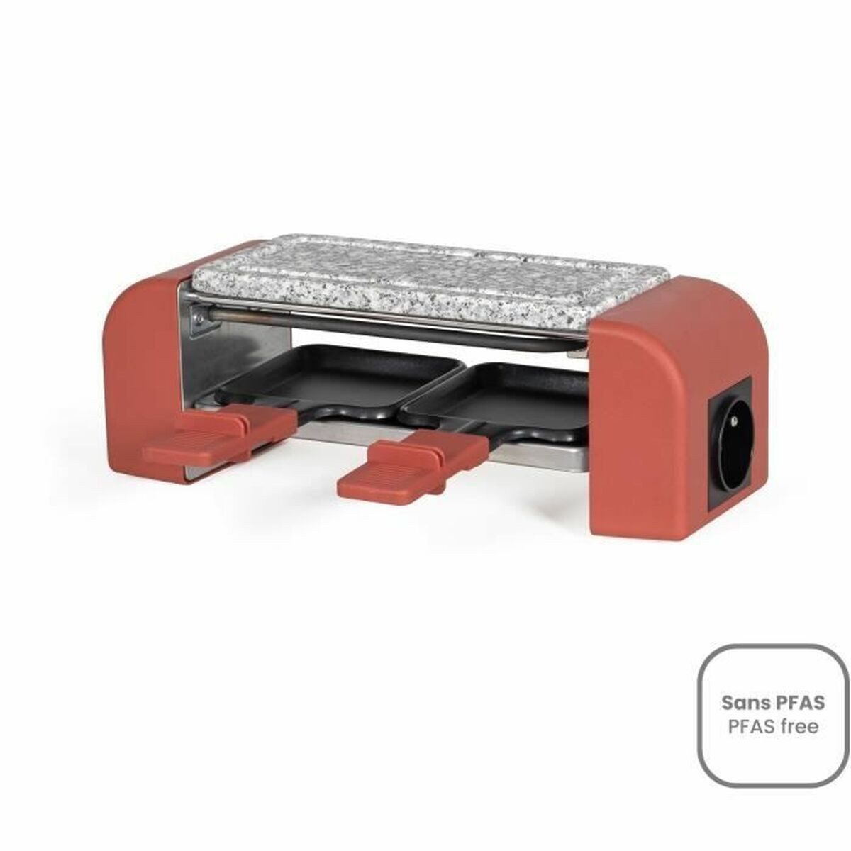 LIVOO Raclette und Fondue-Set Livoo Grillplatte antihaftbeschichtet vielseitig für Fleisch Gemüse un