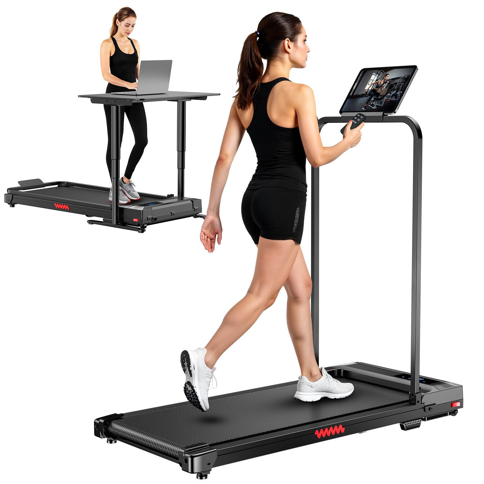 Favofit Laufband X2DF-TM, bis 120 kg, 1-6 km/h, kompaktes Design, Einfache Steuerung