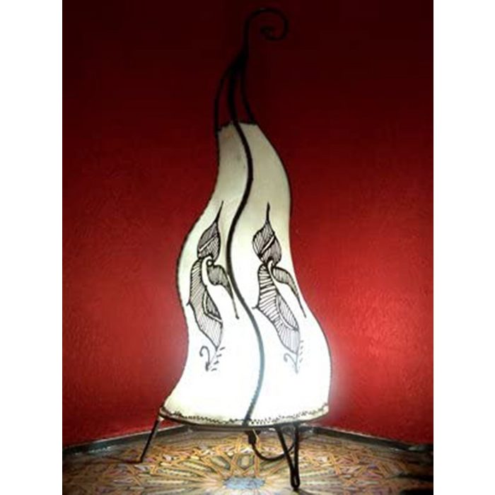 Marrakesch Orient & Mediterran Interior Stehlampe Hennalampe Mogador 60cm Marokkanische Leder Vintage Stehlampe Leuchte Orient Lampen für innen als Stehlicht im Wohnzimmer Flur für eine Orientalische Dekoration