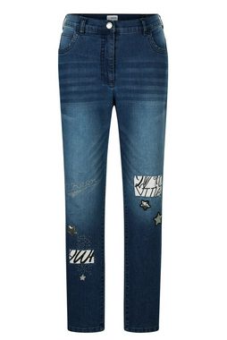 MIAMODA Regular-fit-Jeans Jeans Slim Fit Patches 5-Pocket