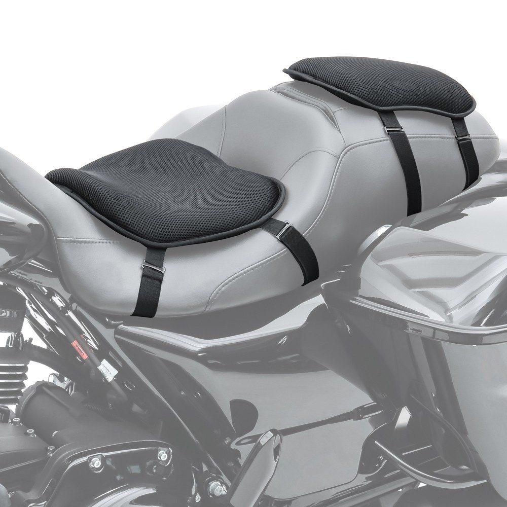 Sitzbank Set Motorrad Gel Sitzkissen Komfort # L + S schwarz SG2