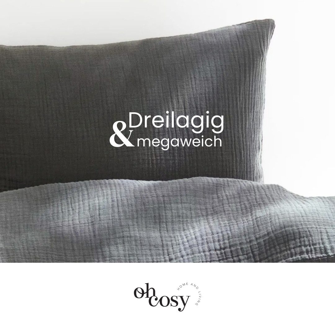 Oh cosy Bettwäsche Sally aus superweichem Musselin, 135x200cm + 80x80cm, Mu günstig online kaufen