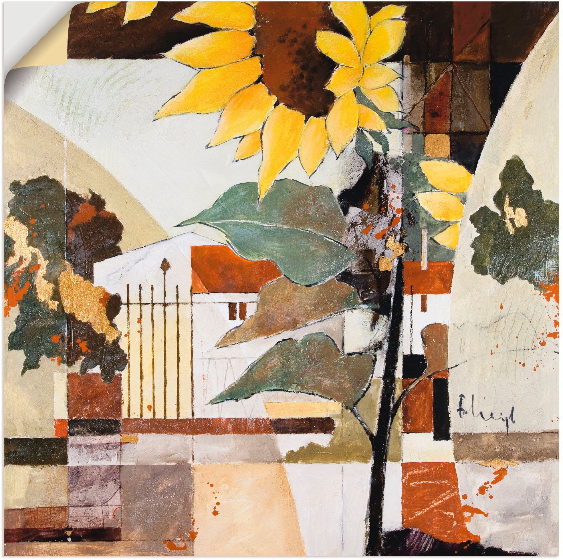 Artland Wandbild Sonnenblumen, Blumen (1 St), als Leinwandbild, Wandaufkleber oder Poster in versch. Größen