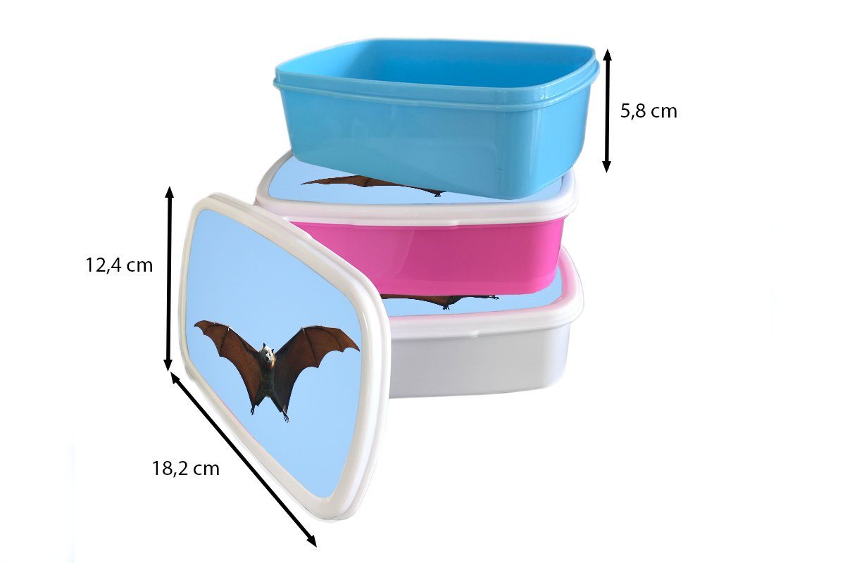 Lunchbox (2-tlg), für Fledermaus Flügel, Mädchen und für weiß - MuchoWow Kunststoff, Jungs Brotdose, Luft und - Kinder Erwachsene, Brotbox
