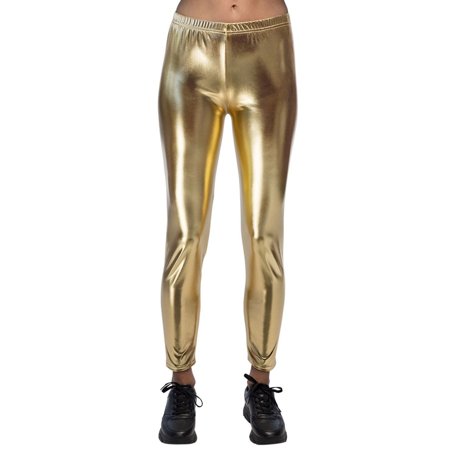 Boland Kostüm Metallic Leggings für Damen, Gold