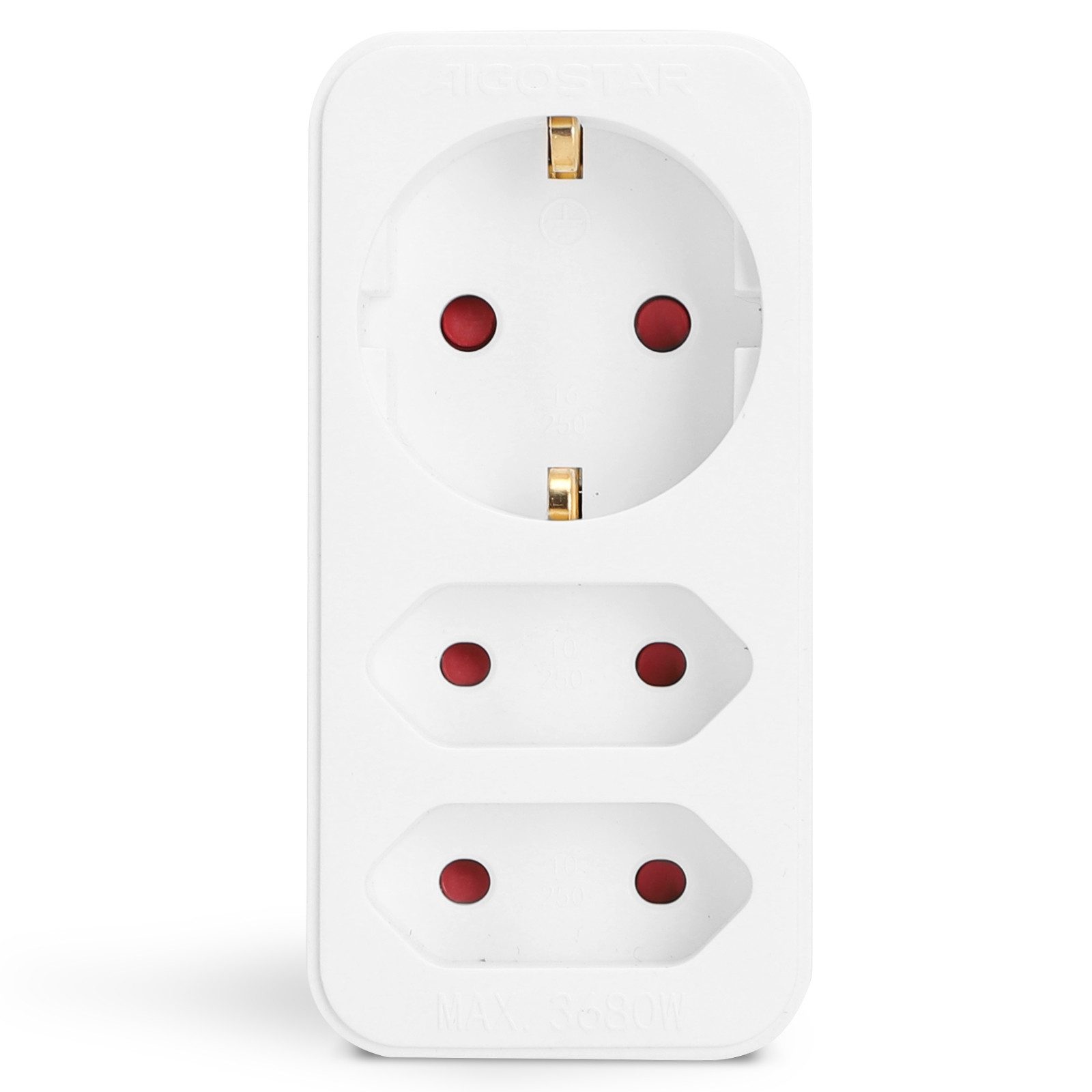 Aigostar Steckdosenadapter 3-fach Mehrfachsteckdose Tragbar für Steckdose Mehrfachsteckdose