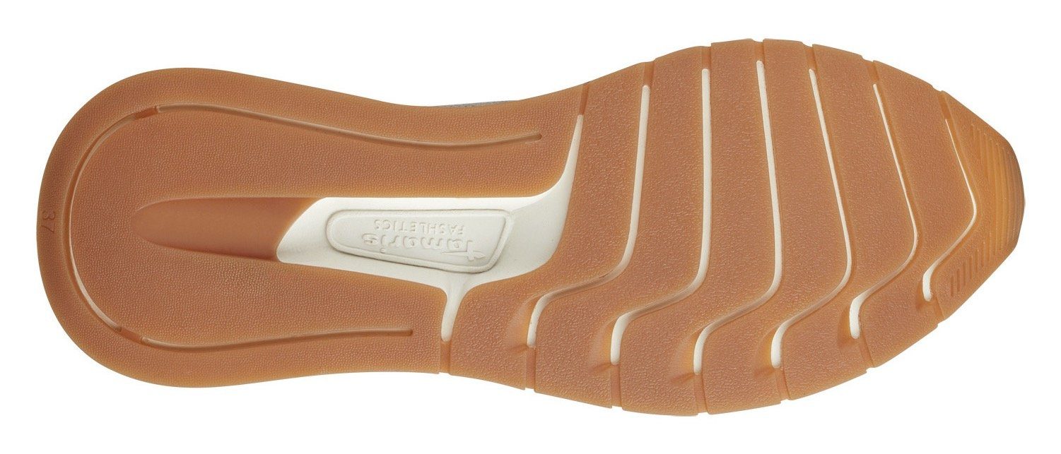 Sneaker Tamaris mit sand-metallic Wechselfußbett Slip-On