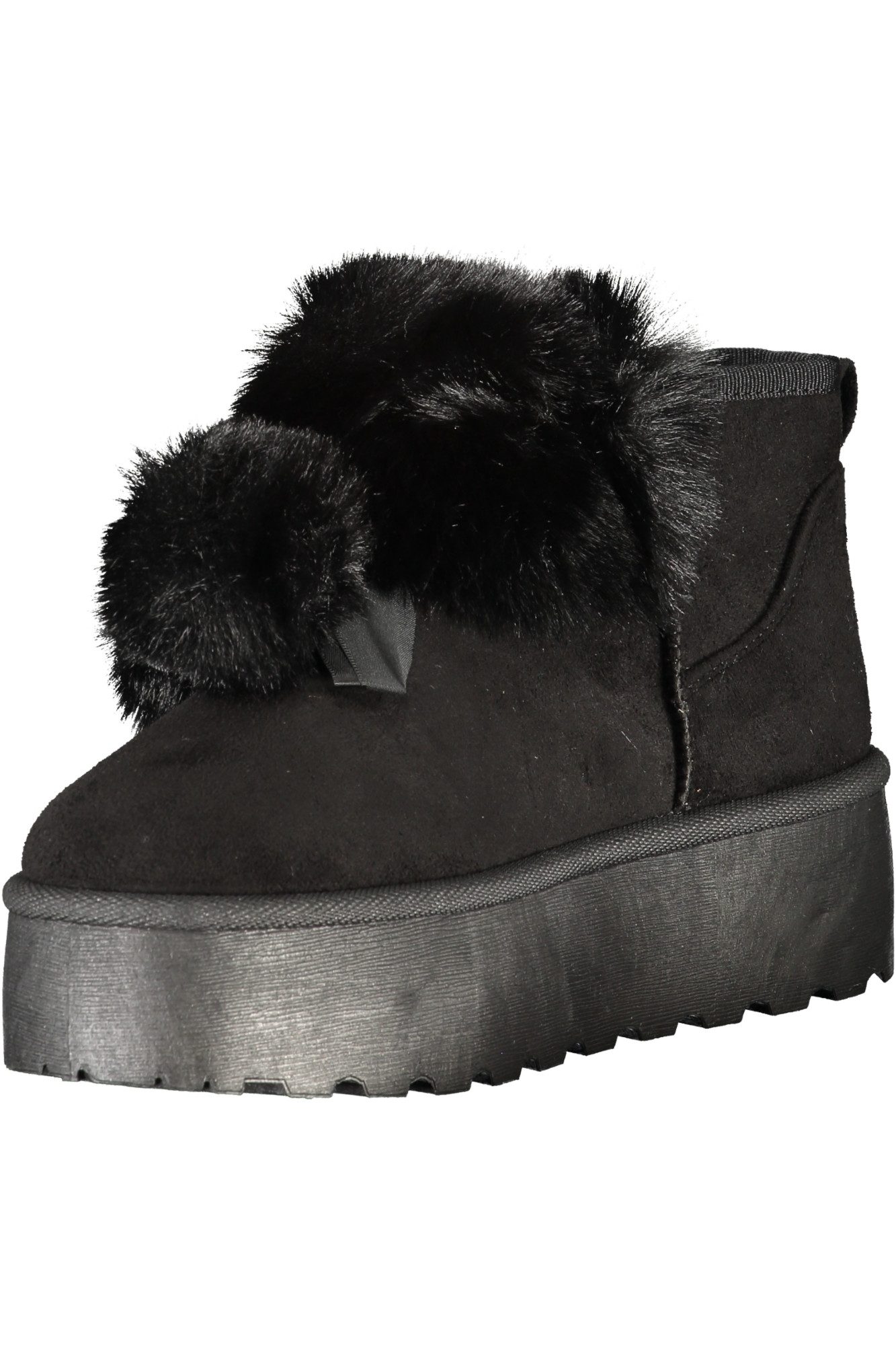 Laura Biagiotti Stiefelette Stilvolle Damenstiefeletten Schwarz: Mit Fell, Pom