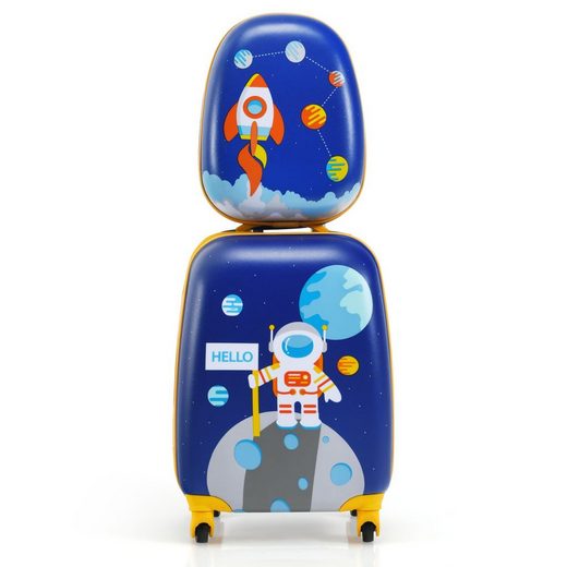 COSTWAY Kinderkoffer »Kinder Kofferset, Handgepäck, Reisegepäck«, 2tlg Kinderkoffer + Rucksack