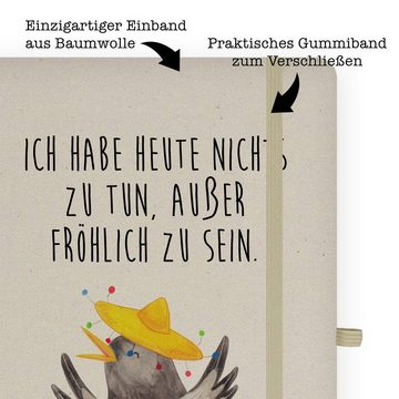 Mr. & Mrs. Panda Notizbuch Rabe Sombrero - Transparent - Geschenk, Tagebuch, Elster, Tiermotive, Mr. & Mrs. Panda, Handgefertigt