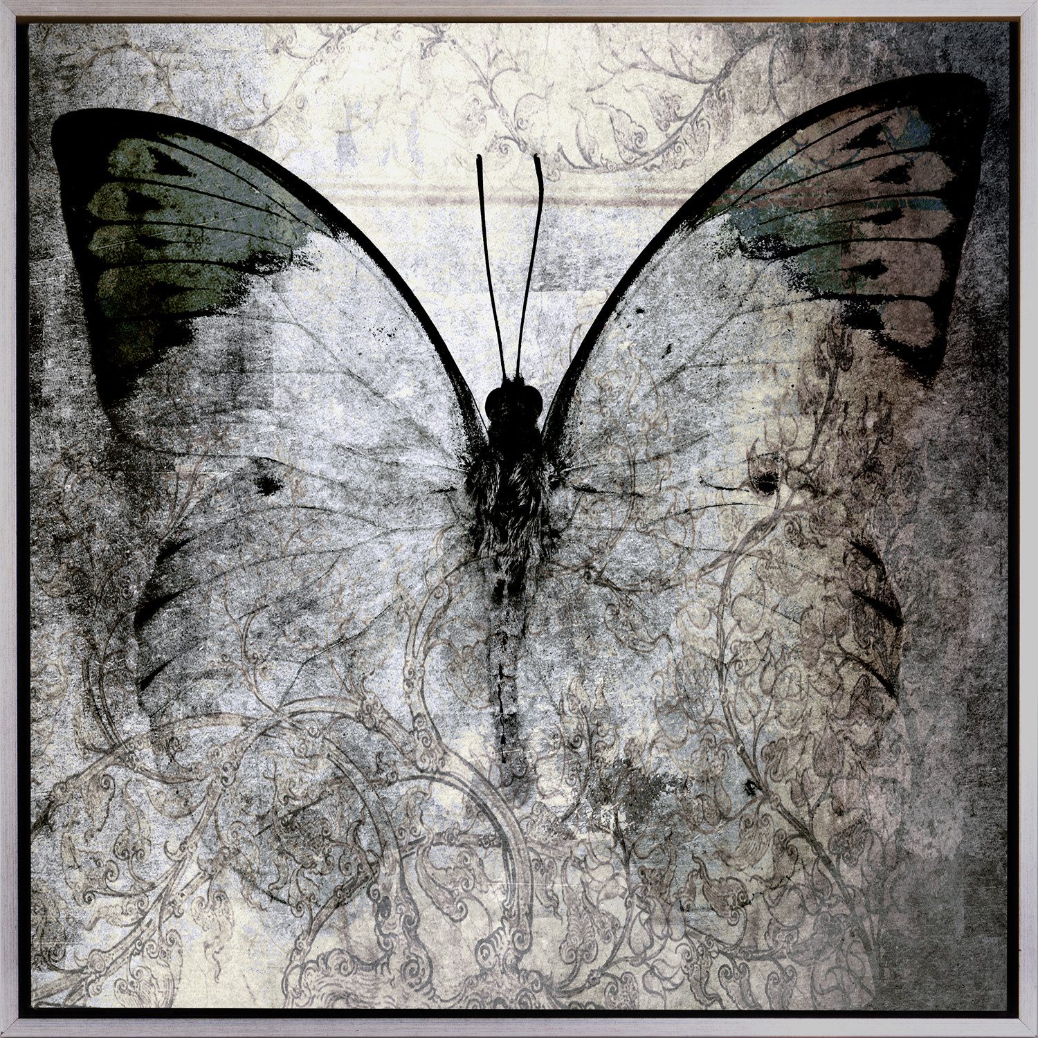 queence Leinwandbild Butterfly, Abstrakt, Schmetterlinge, mit einem Schattenfugenrahmen veredelt