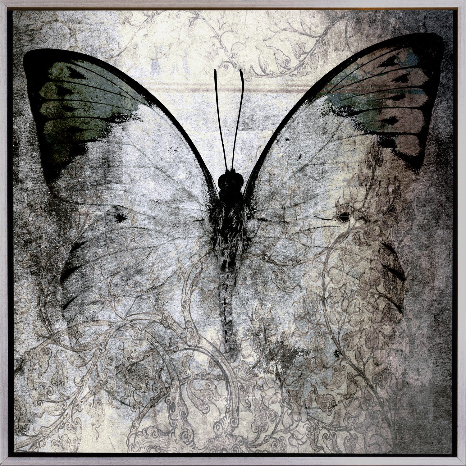 queence Leinwandbild Butterfly, Abstrakt, Kunst, Schmetterlinge, mit einem Schattenfugenrahmen veredelt