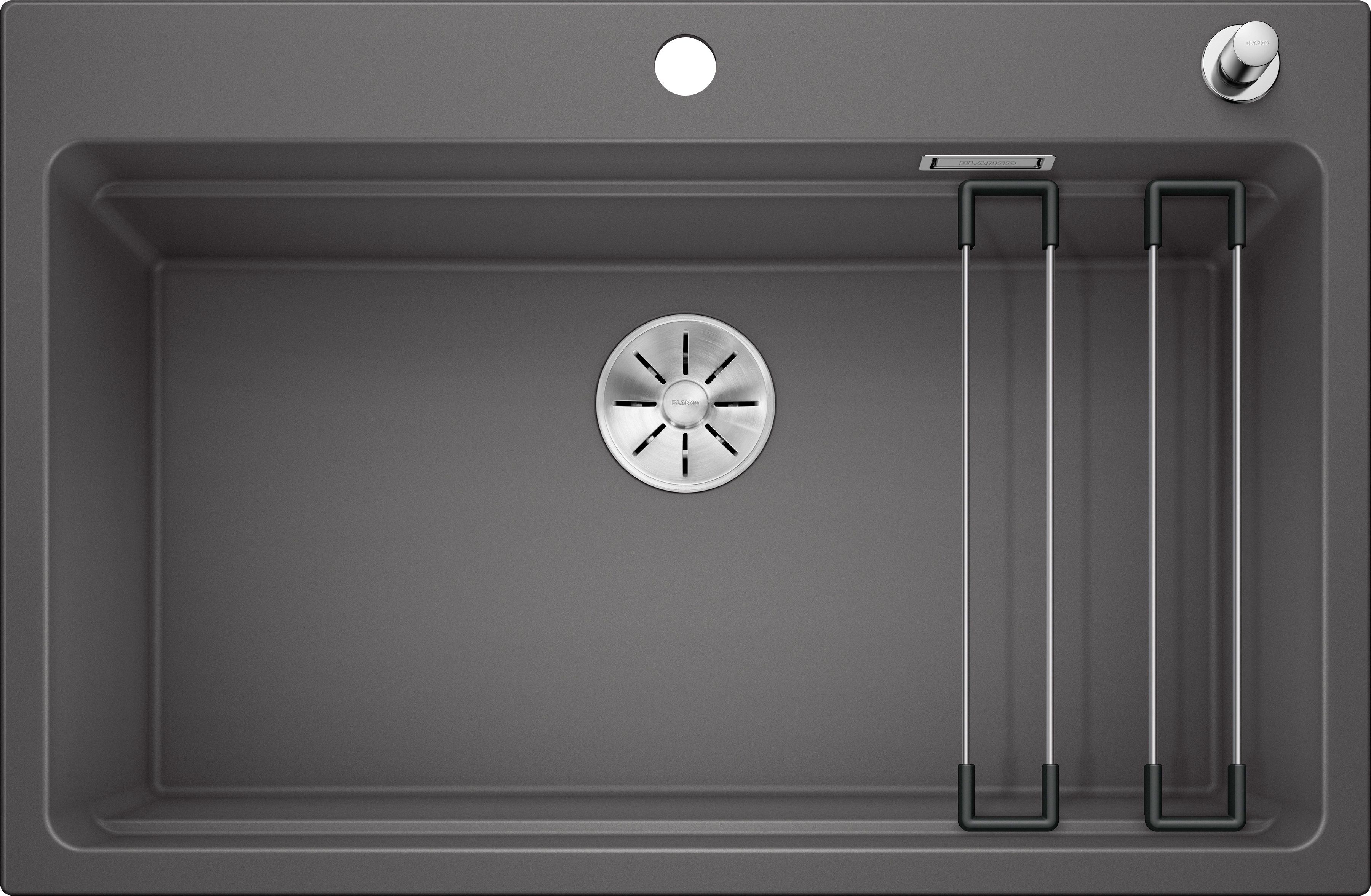 Blanco Granitspüle ETAGON 8, eckig, 51/78 cm, (1 St), inklusive 2 Gratis ETAGON-Schienen aus Edelstahl