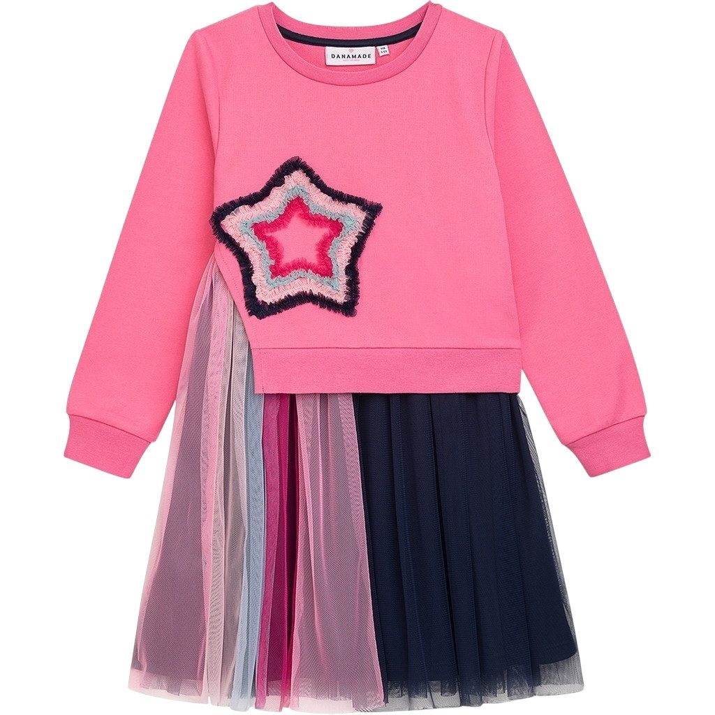 DANAMADE A-Linien-Kleid DFELIA (1-tlg) DANAMADE Kleid Dfelia für Mädchen – Sweatshirt-Look mit Tüllrock