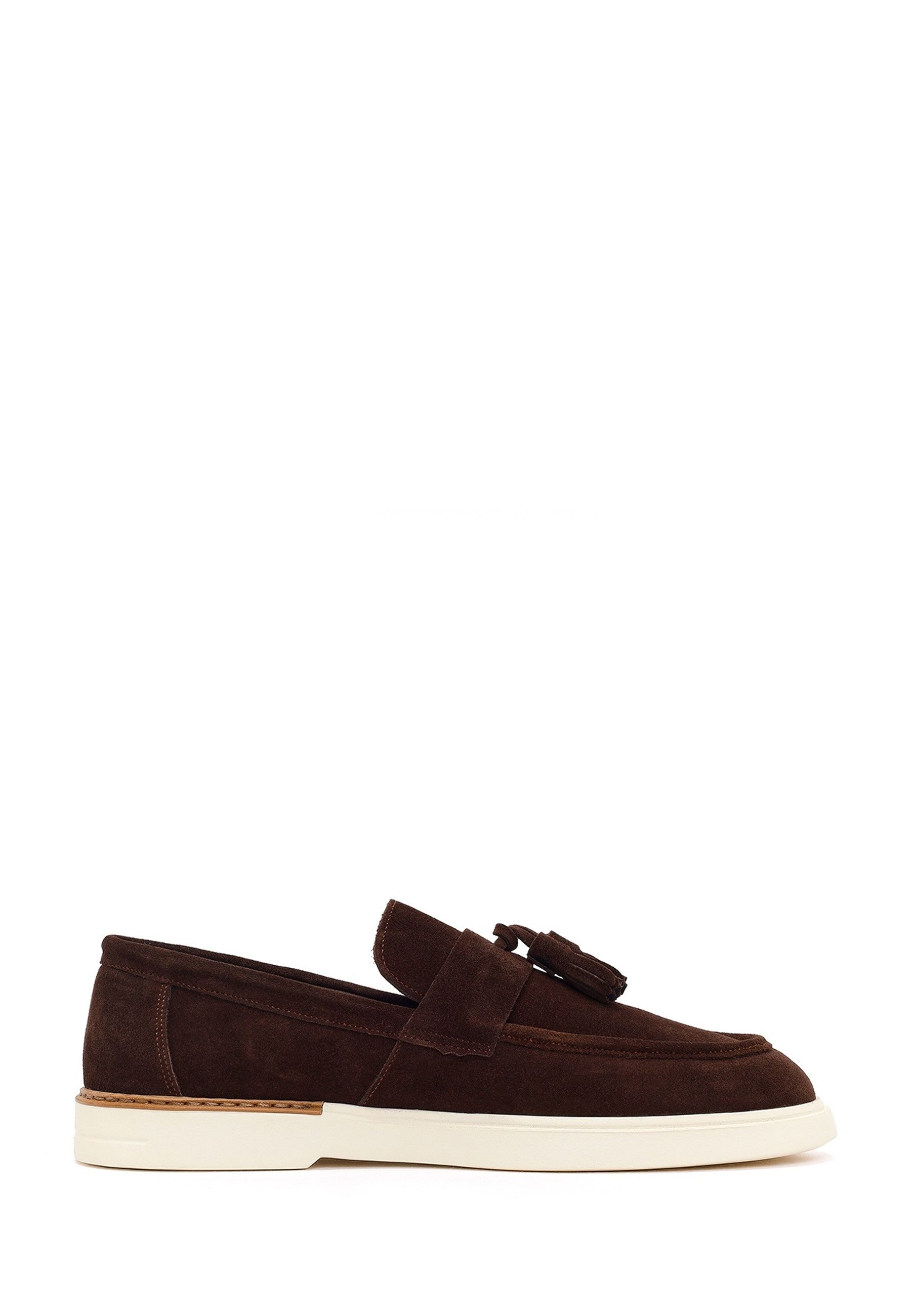 Derimod Loafer aus Veloursleder Loafer Wildleder-Obermaterial, Lederfutter, EVA-Sohle, Quastendetail