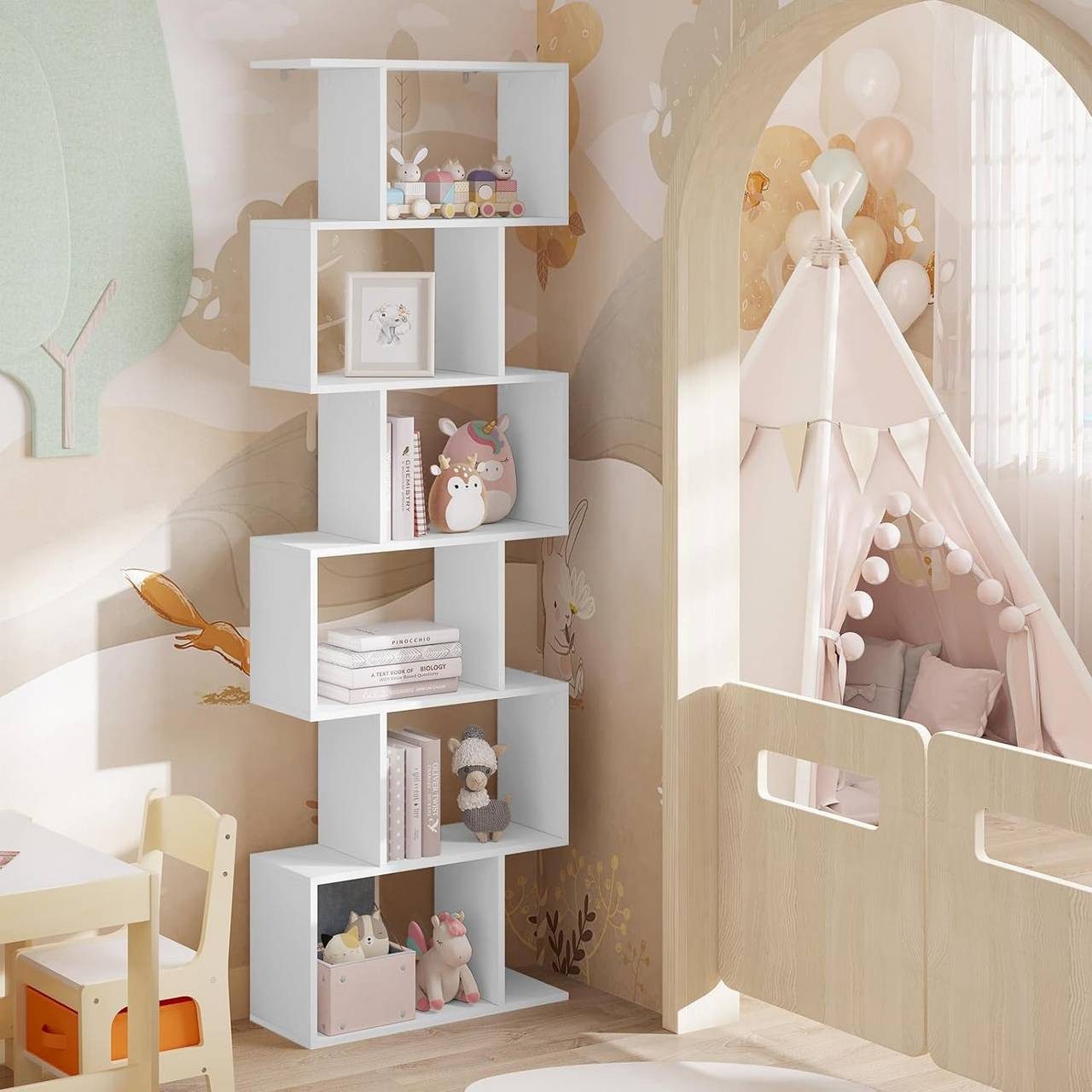 Woltu Bücherregal, 1-tlg., 6 Fächer, Holzwerkstoff, günstig online kaufen