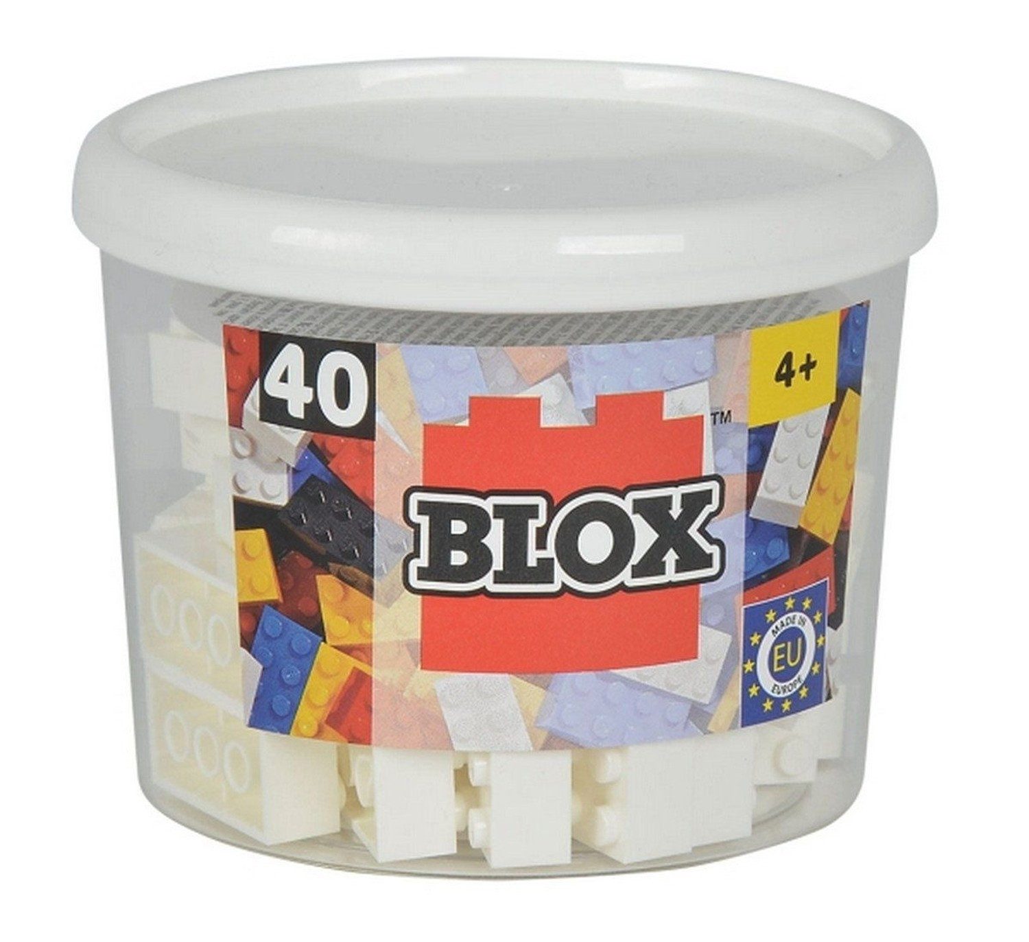 SIMBA Simba Blox 40 weiße 8er Steine in Dose Konstruktionsspielsteine, (Blox 40 weiße 8er Steine in Dose)