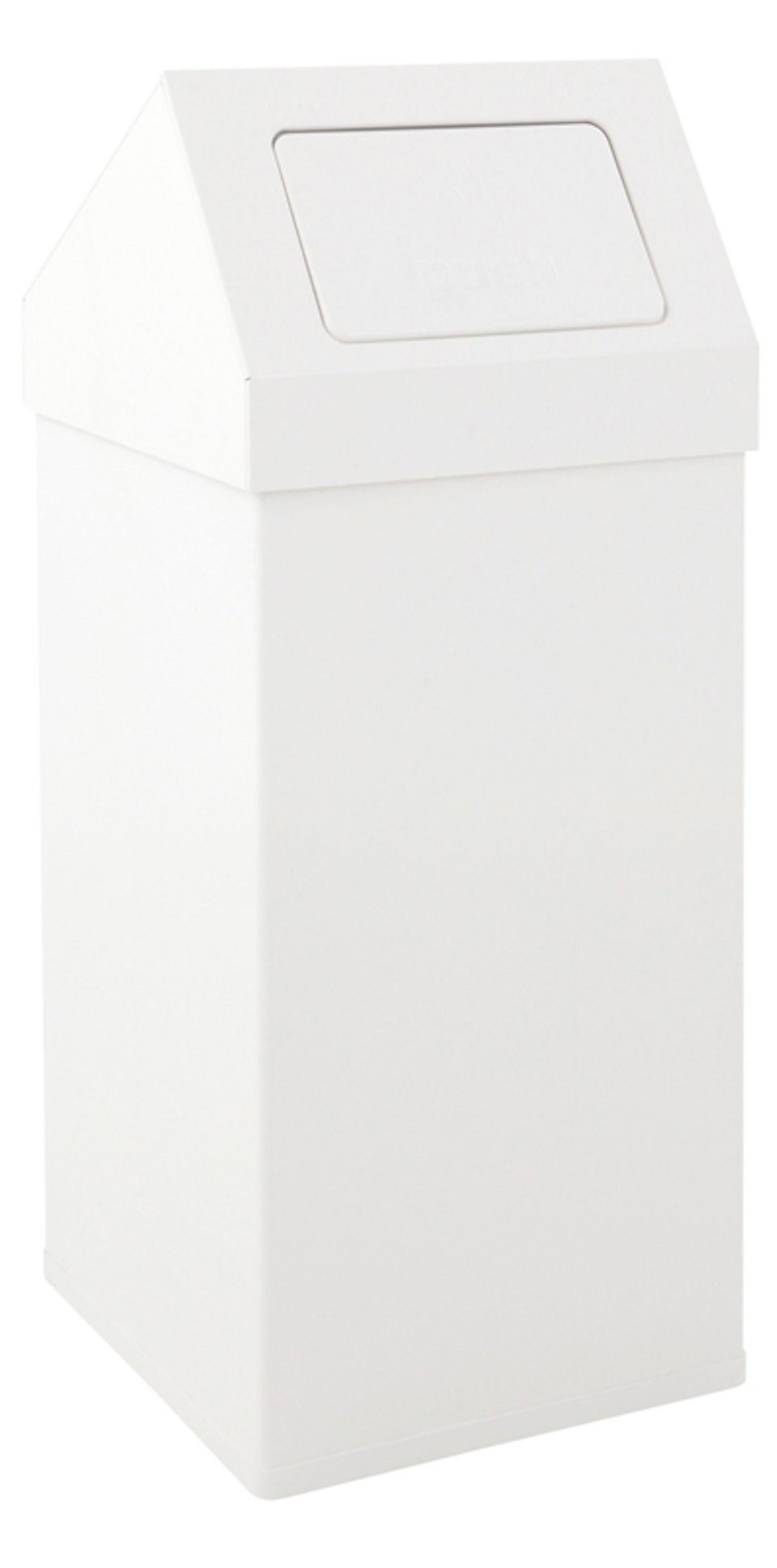 PROREGAL® Mülleimer Eckiger Aluminium Abfallbehälter Haiti mit Push-Deckel,  55L, Schwarz Weiß