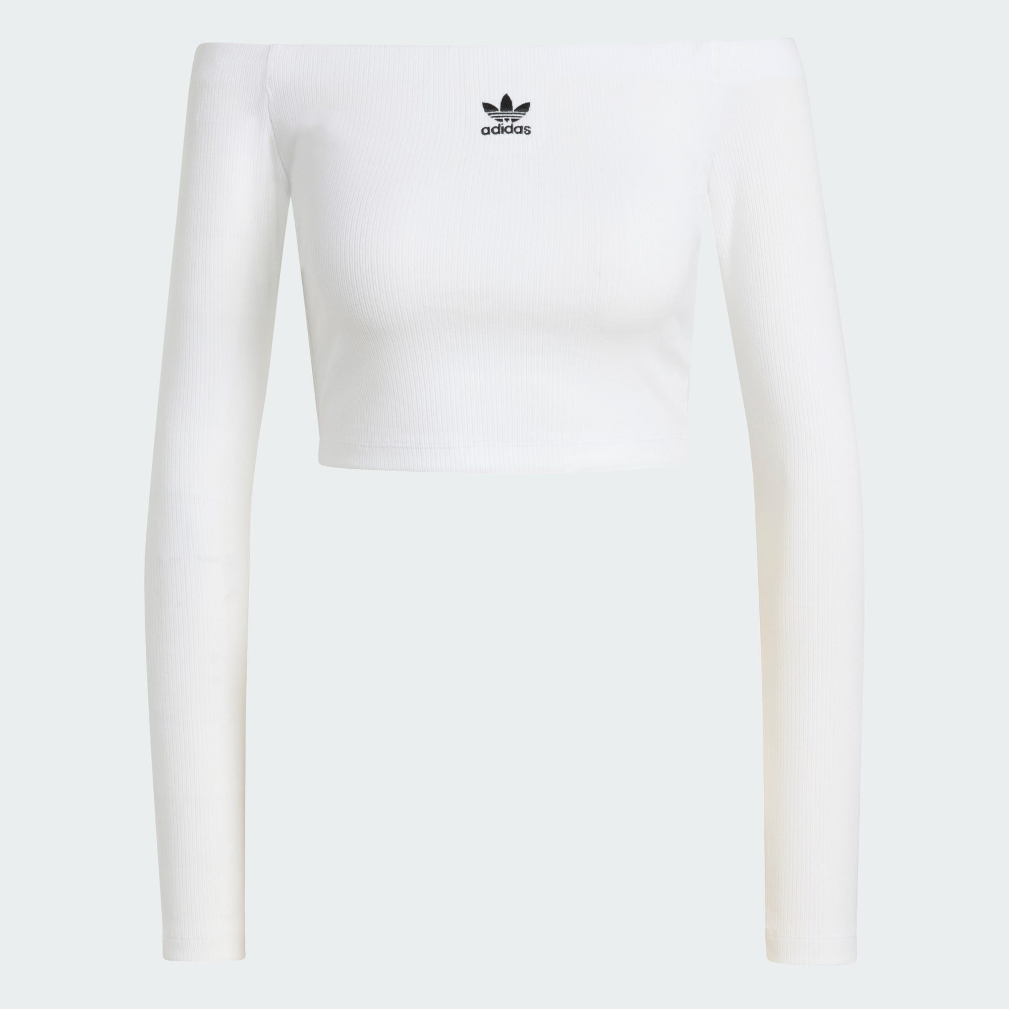 adidas Originals Langarmshirt ESSENTIALS RIB OFF SHOULDER LONGSLEEVE (1-tlg)