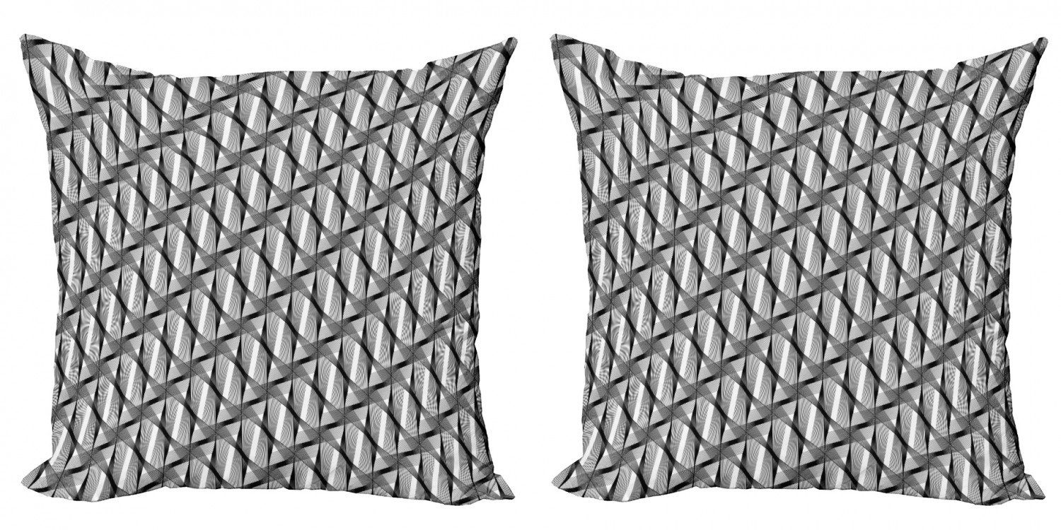 Kissenbezüge Modern Accent Doppelseitiger Digitaldruck, Abakuhaus (2 Stück), Abstrakt Monotone Greyscale Shapes