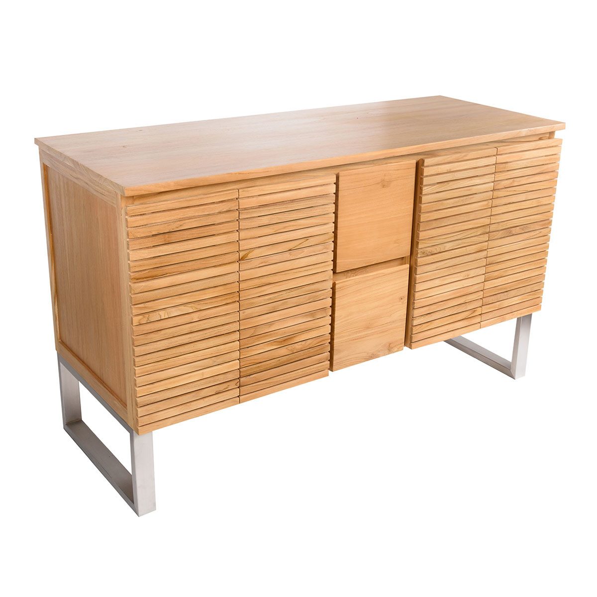 wohnfreuden Waschbeckenunterschrank Waschtisch-Unterschrank SHADE 140 cm breit aus Teakholz