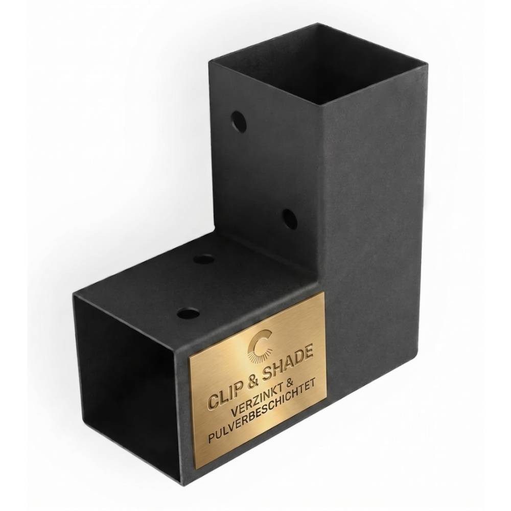 CLIP & SHADE Pfostenbeschlag Pfostenbeschlag Pfostenverbinder für 70x70 mm Eckverbinder, Pulverbeschichtete 2mm starke Stahlkonstruktion