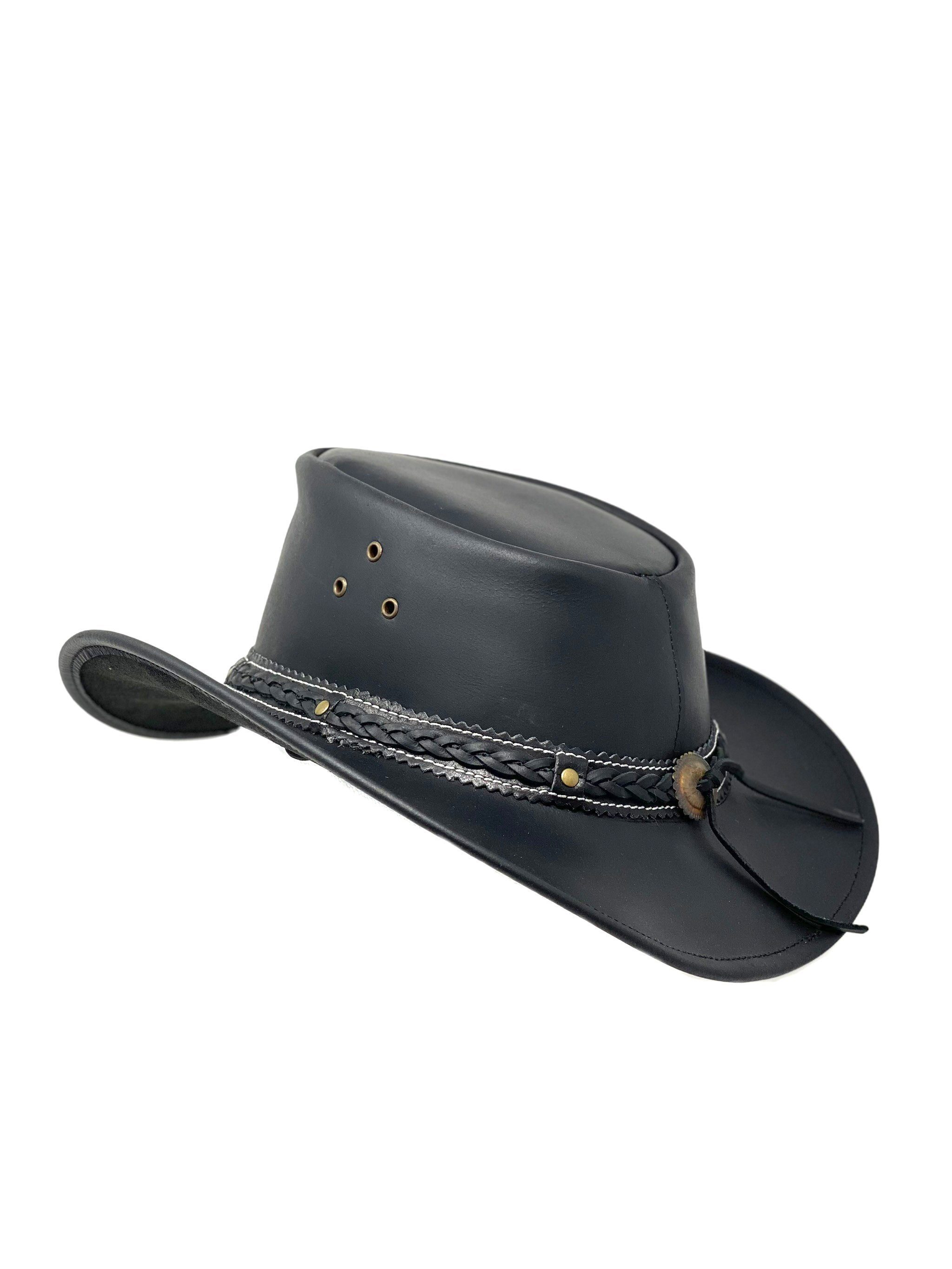 Band Reiten Sonnenschutz Albsales Leder Lederhut Western Cowboy Unisex Black Hut Cowboyhut