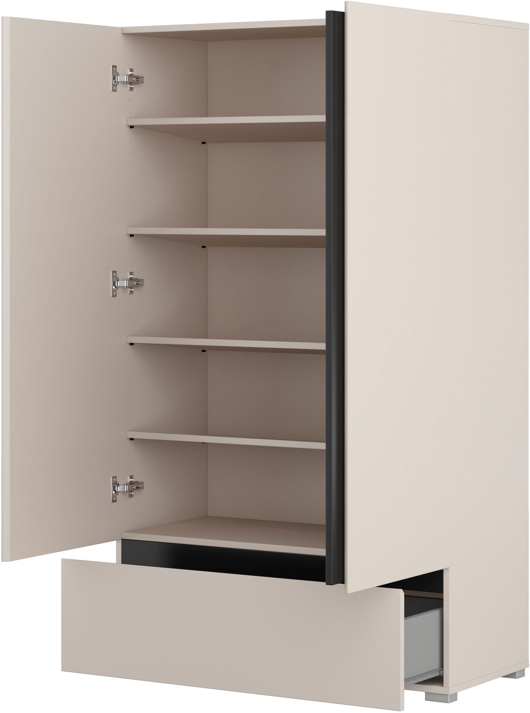 OTTO home Mehrzweckschrank Cross,Breite 89 cm, Highboard, Universalschrank, Garderobe Waescheschrank mit viel Stauraum, Einlegeböden verstellbar – Bild 4 von 5