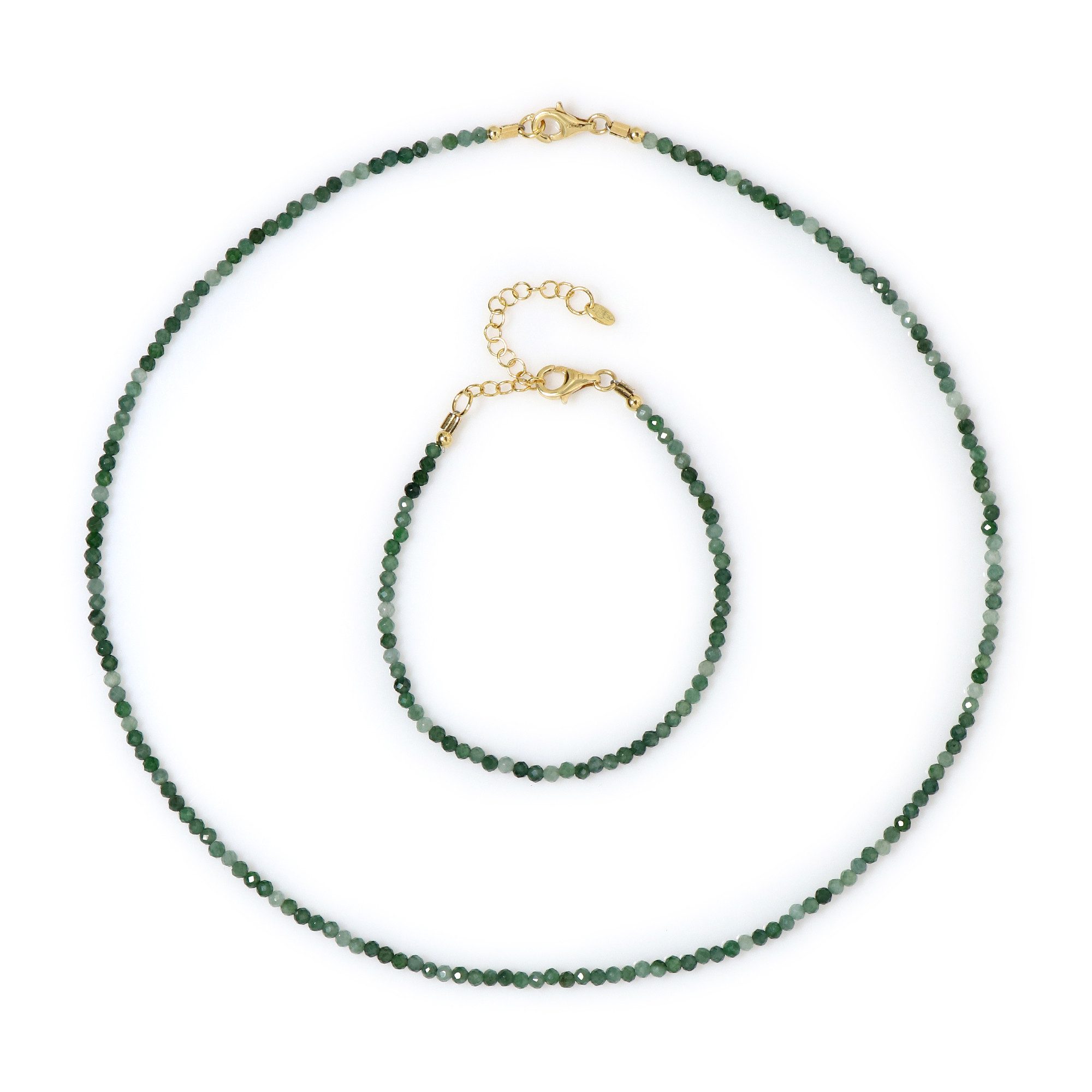 Cavill Schmuckset Cavill Jade Schmuck 33,07 ct Sterling Silber vergoldet, grün, Armband (1-tlg)