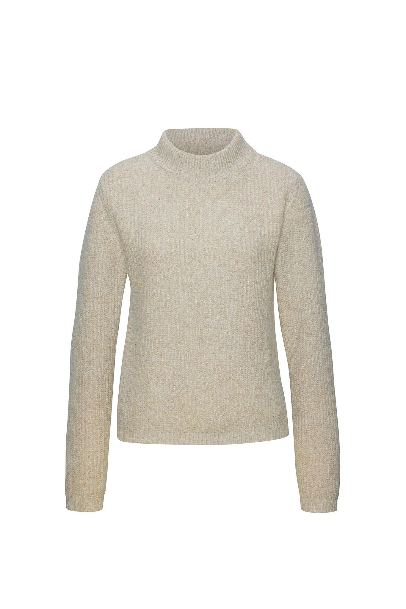 DAINIKA Kaschmirpullover Feiner Damen Kaschmirpullover mit Merinoanteil und Stehbund-Kragen Weicher Rippenstrickpullover für elegante Outfits