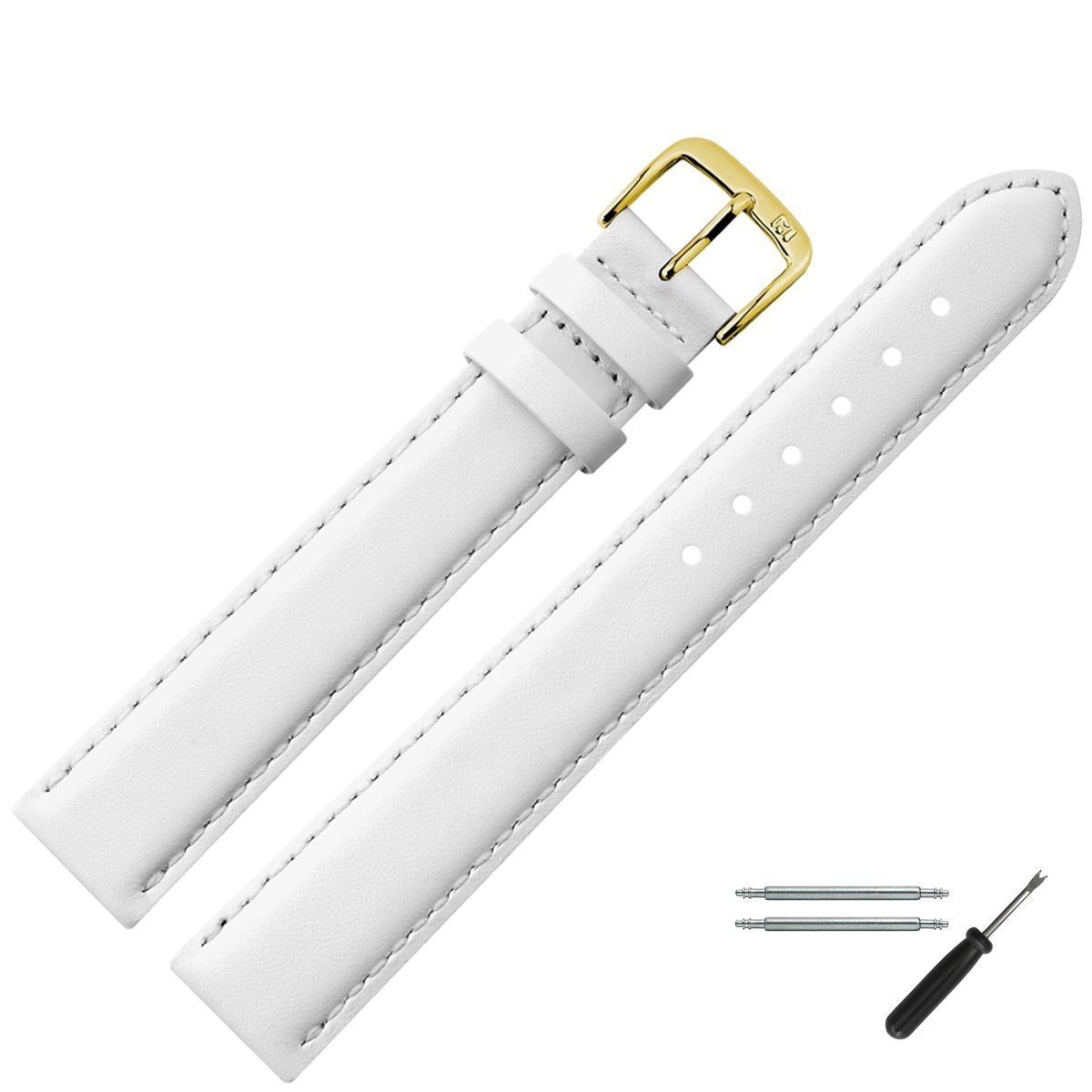 MARBURGER Uhrenarmband 22mm Leder XL Extra Lang