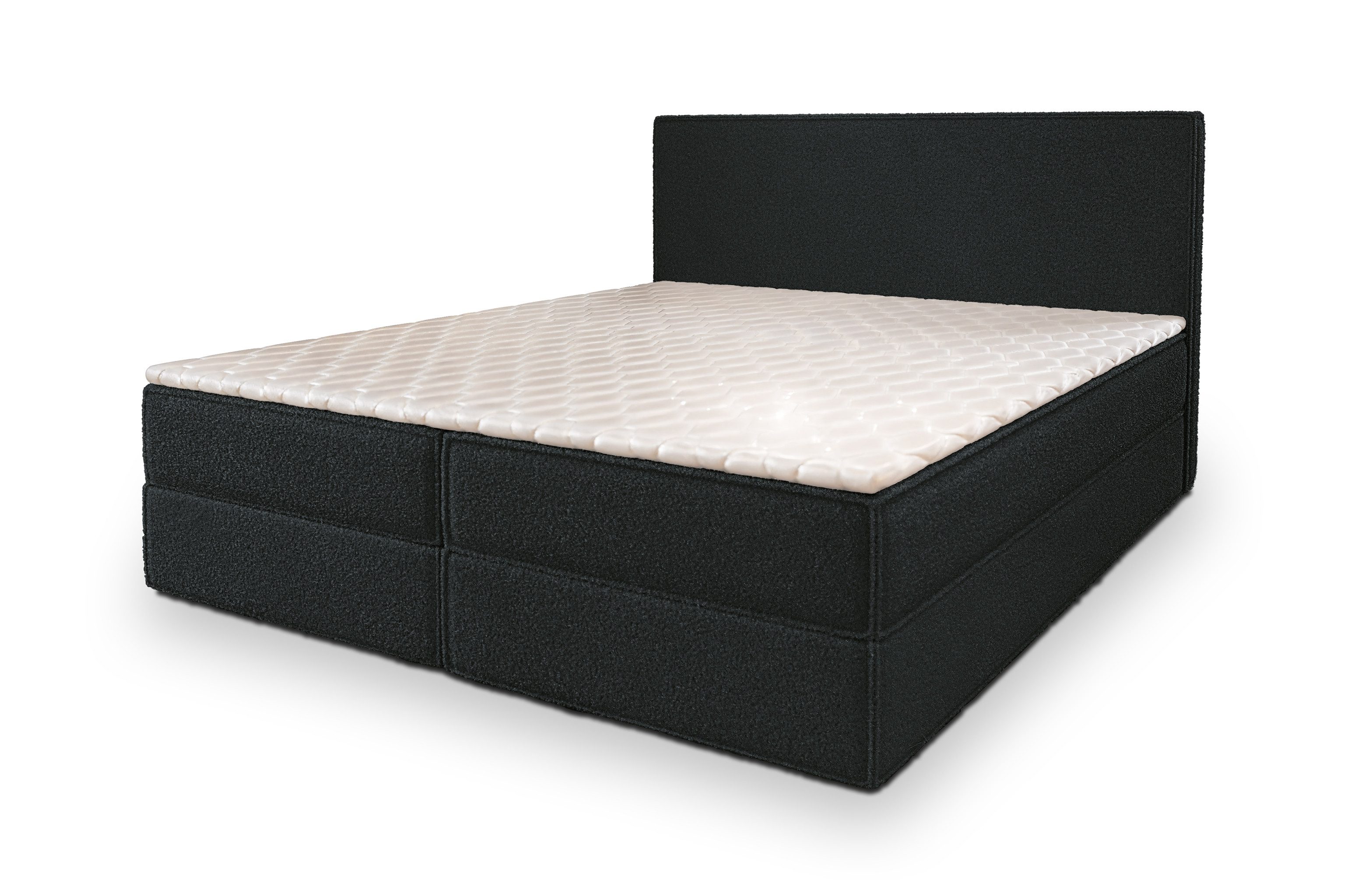 Masseno Boxbett PELLIO 140x200 cm mit Bonell Matratze und Topper, Doppelbett, Polsterbett mit Kopfteil, Boxspringbett – Bild 2 von 5