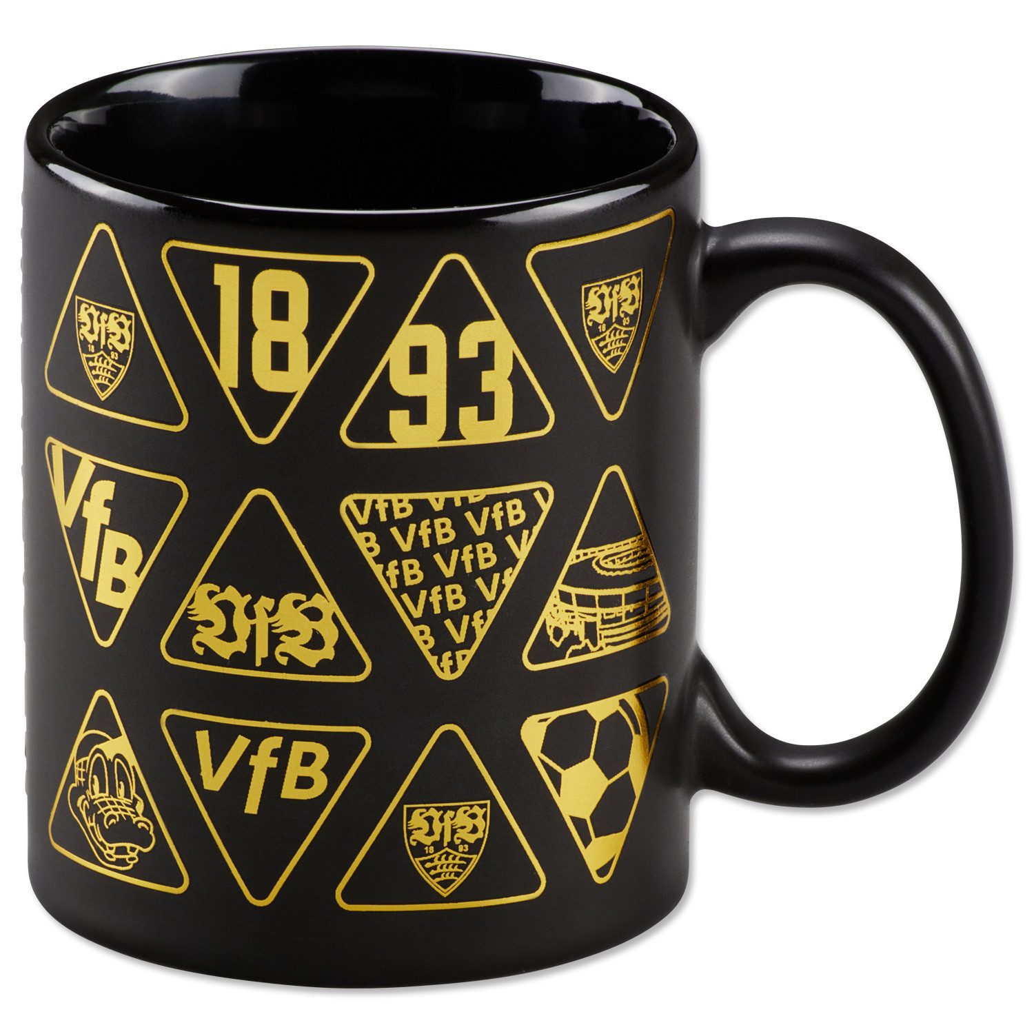 VfB Stuttgart Tasse VfB Stuttgart Tasse Metallic Logo schwarz-gold, Keramik