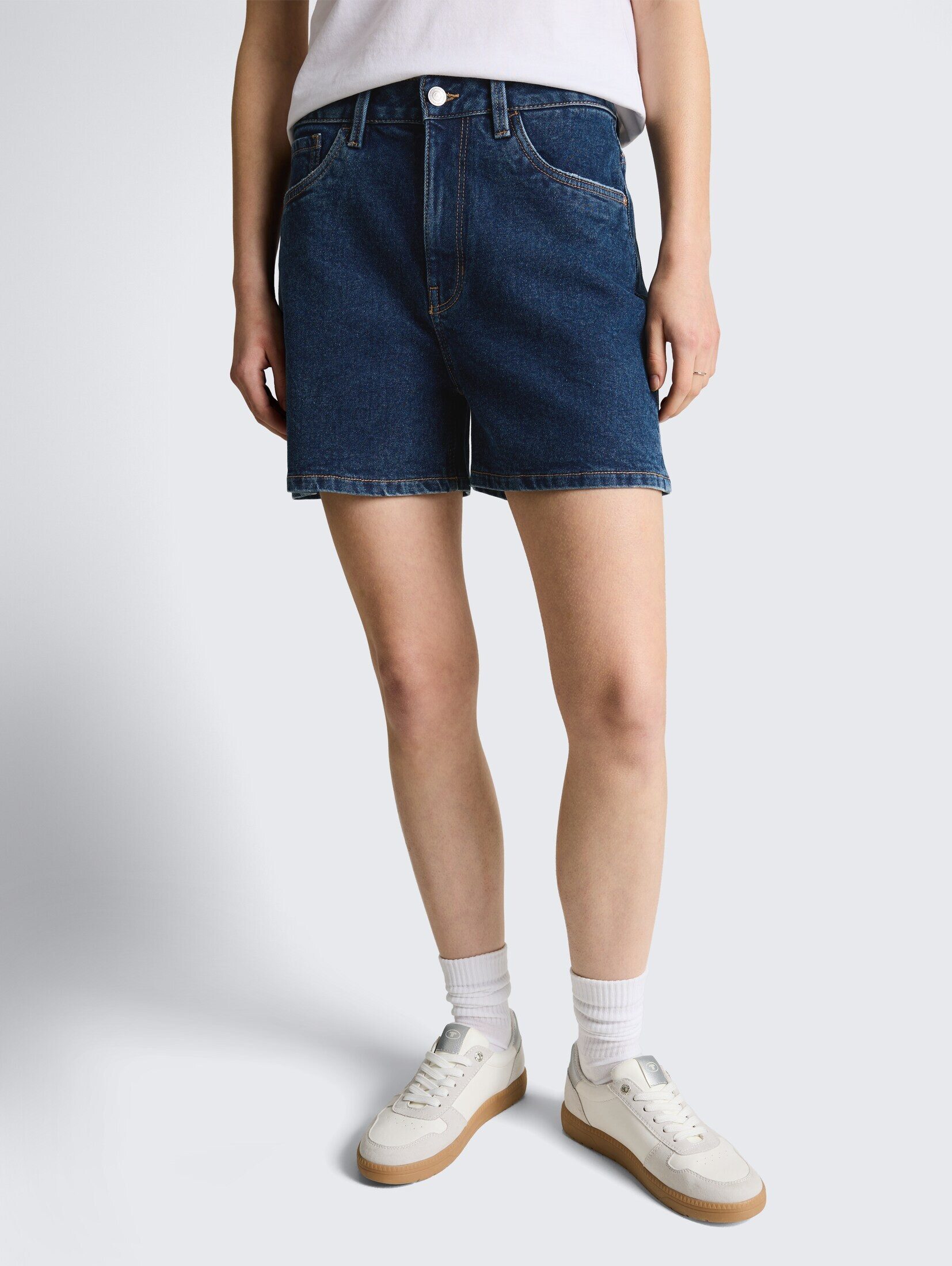 TOM TAILOR Denim Jeansshorts Jeanshosen TTELIN STRAIGHT High Waist Jeans Shorts