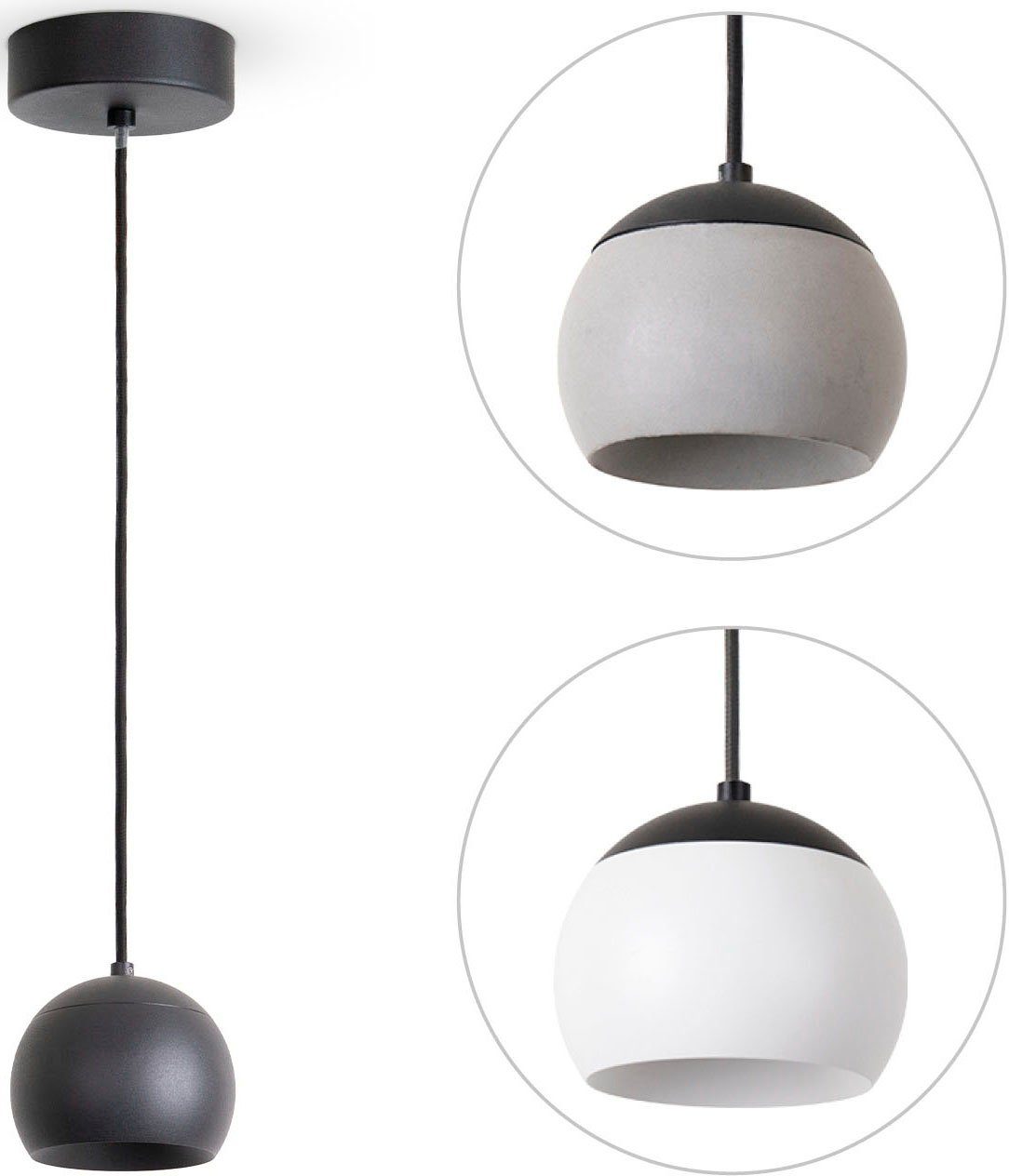 Paco Esszimmer Kugel Home Küchenlampe Hängelampe fest Pendelleuchte LED Warmweiß, Pendelleuchte LED CLEO, integriert, Wohnzimmer