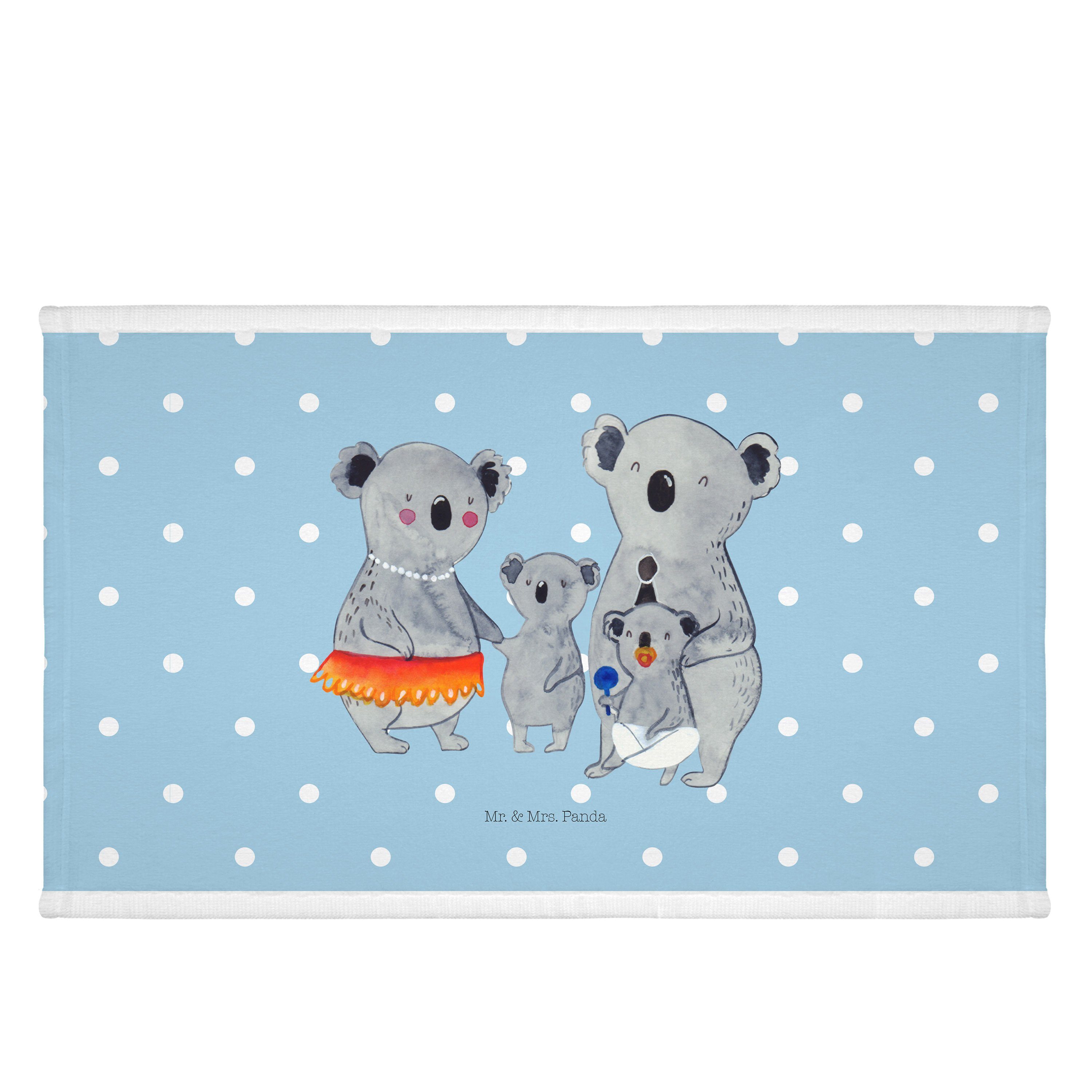 Mr. & Mrs. Panda Handtuch Koala Familie - Blau Pastell - Geschenk, Frottier, Papa, Family, Kind, (1-St) | Alle Handtücher