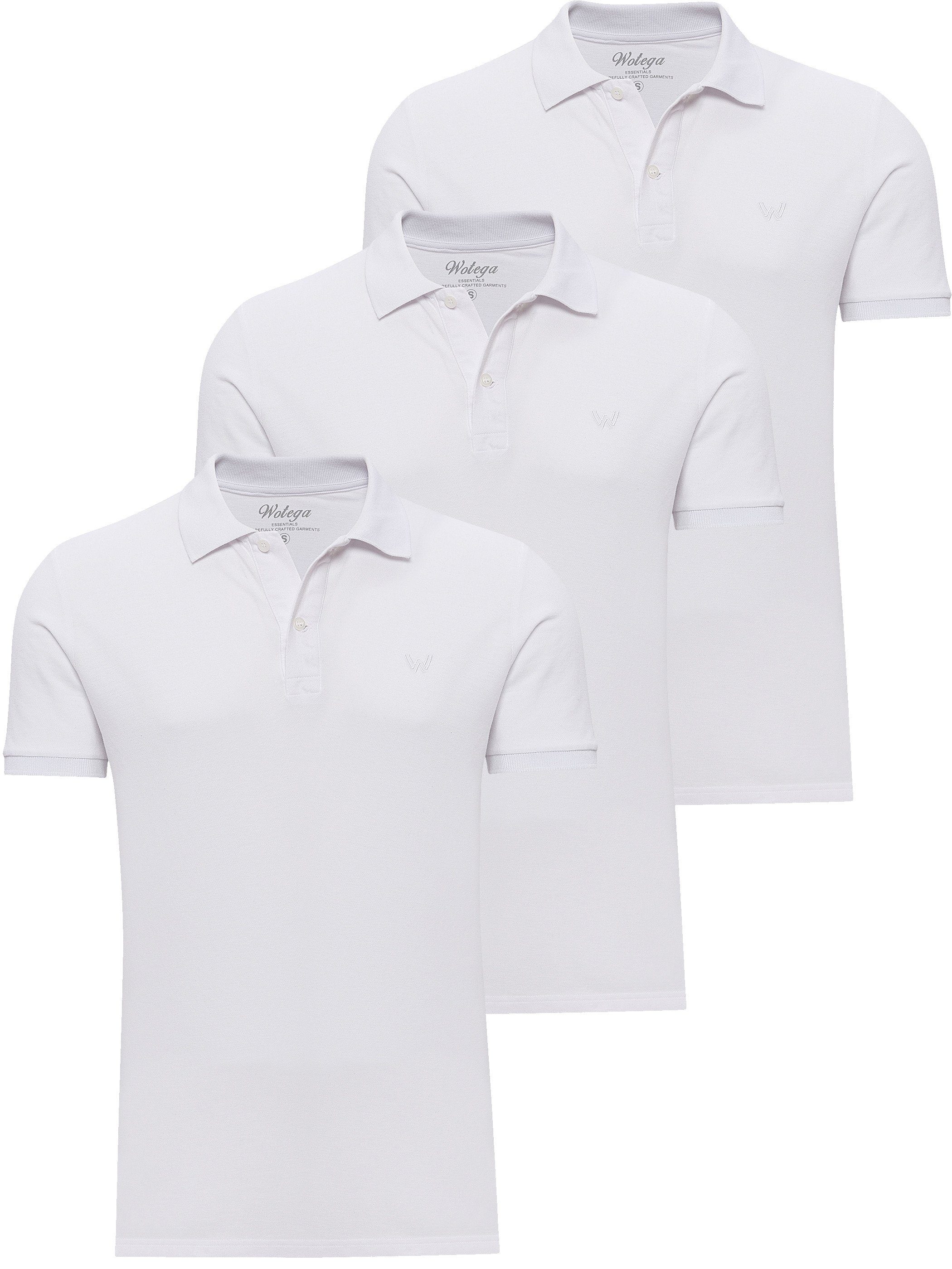 WOTEGA Polo Nova Poloshirt 3-Pack 3er-Pack) Long Shirt (3-tlg.,