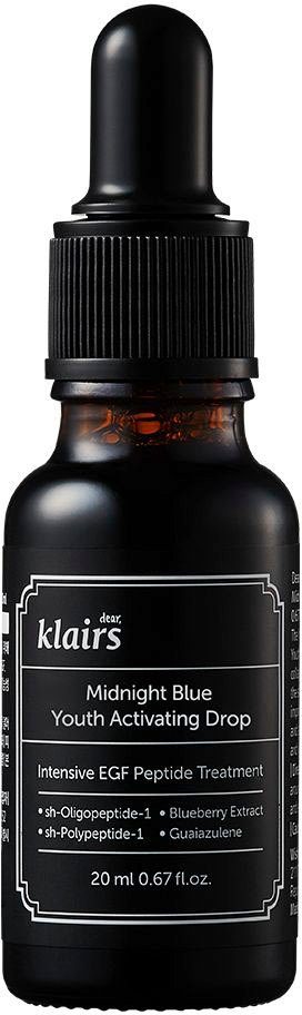 Dear Klairs Gesichtsserum MIGNIGHT BLUE YOUTH ACTIVATING DROP, bekämpft feine Linien und Falten, Anti-Aging Serum mit Kollagen.