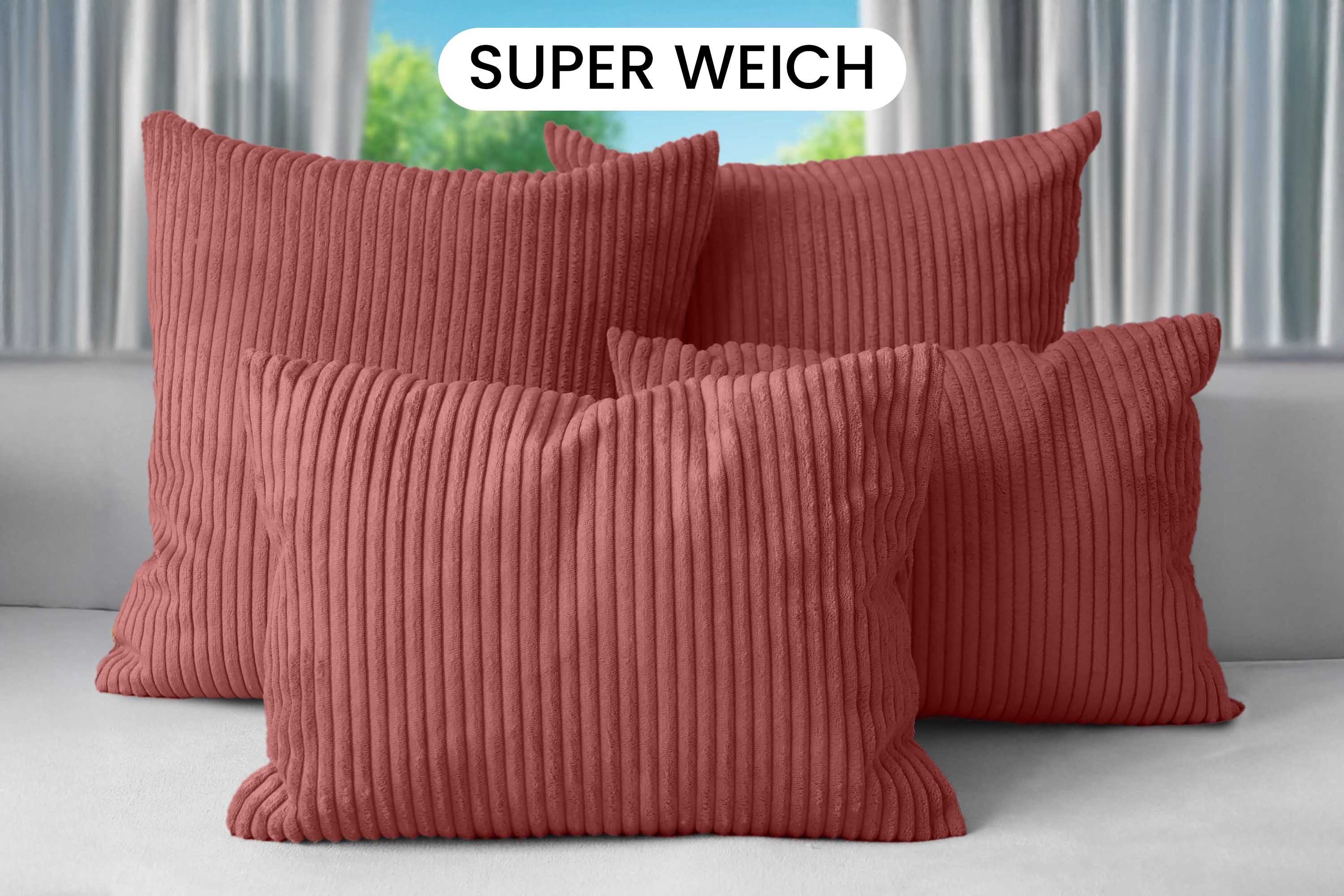 Amilian Dekokissen 4er Set mit Füllung - weiche Sofakissen - 2x 40x40 cm + 2x 35x45 cm, (4 Stück) Kuschelkissen - Couchkissen mit Kissenfüllung - Zierkissen