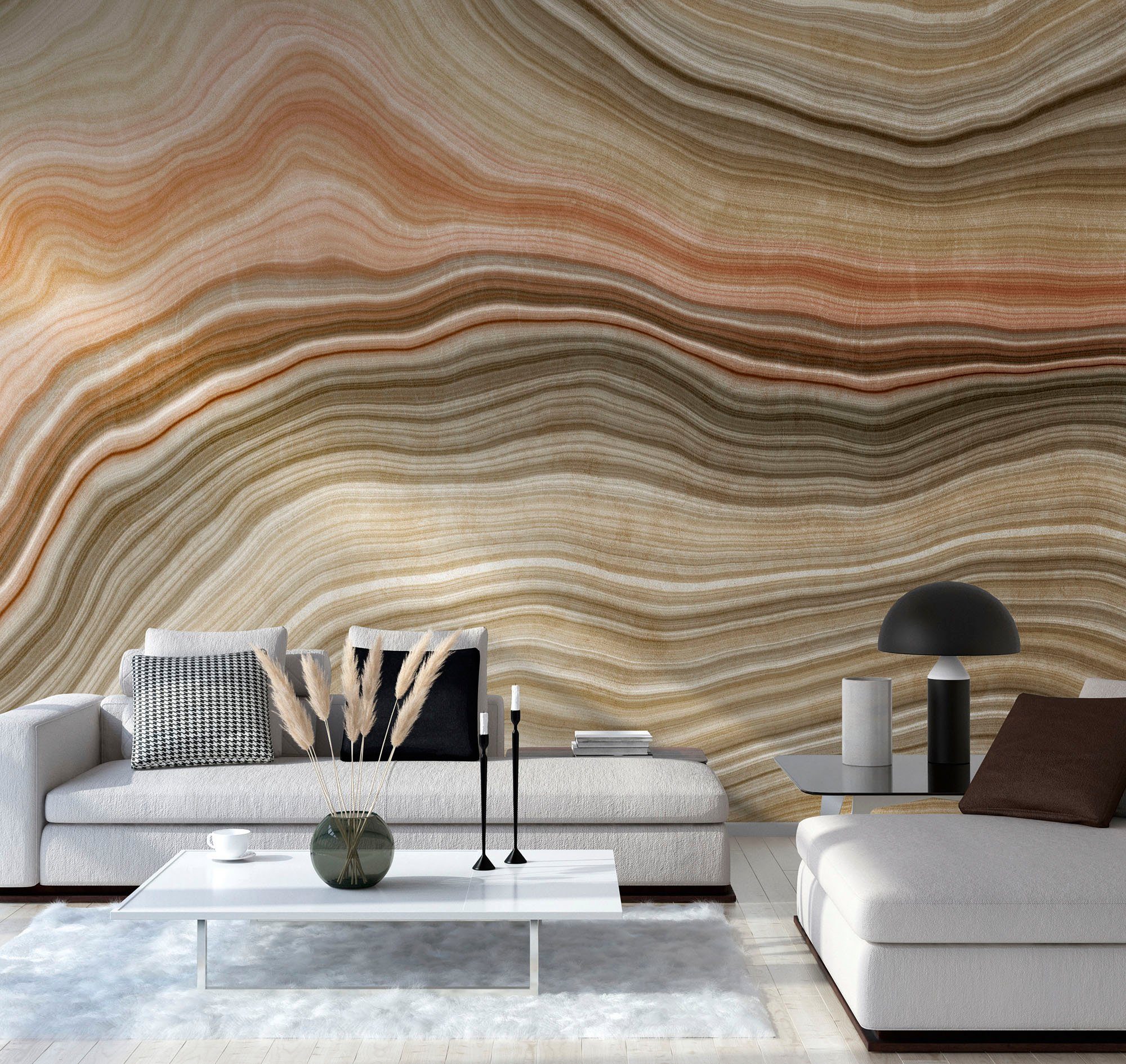 living walls Fototapete The Wall, glatt, Steinoptik, gemustert, Motiv, Fototapete Modern Tapete Marmor Tapeten Wohnzimmer Design Kinderzimmer